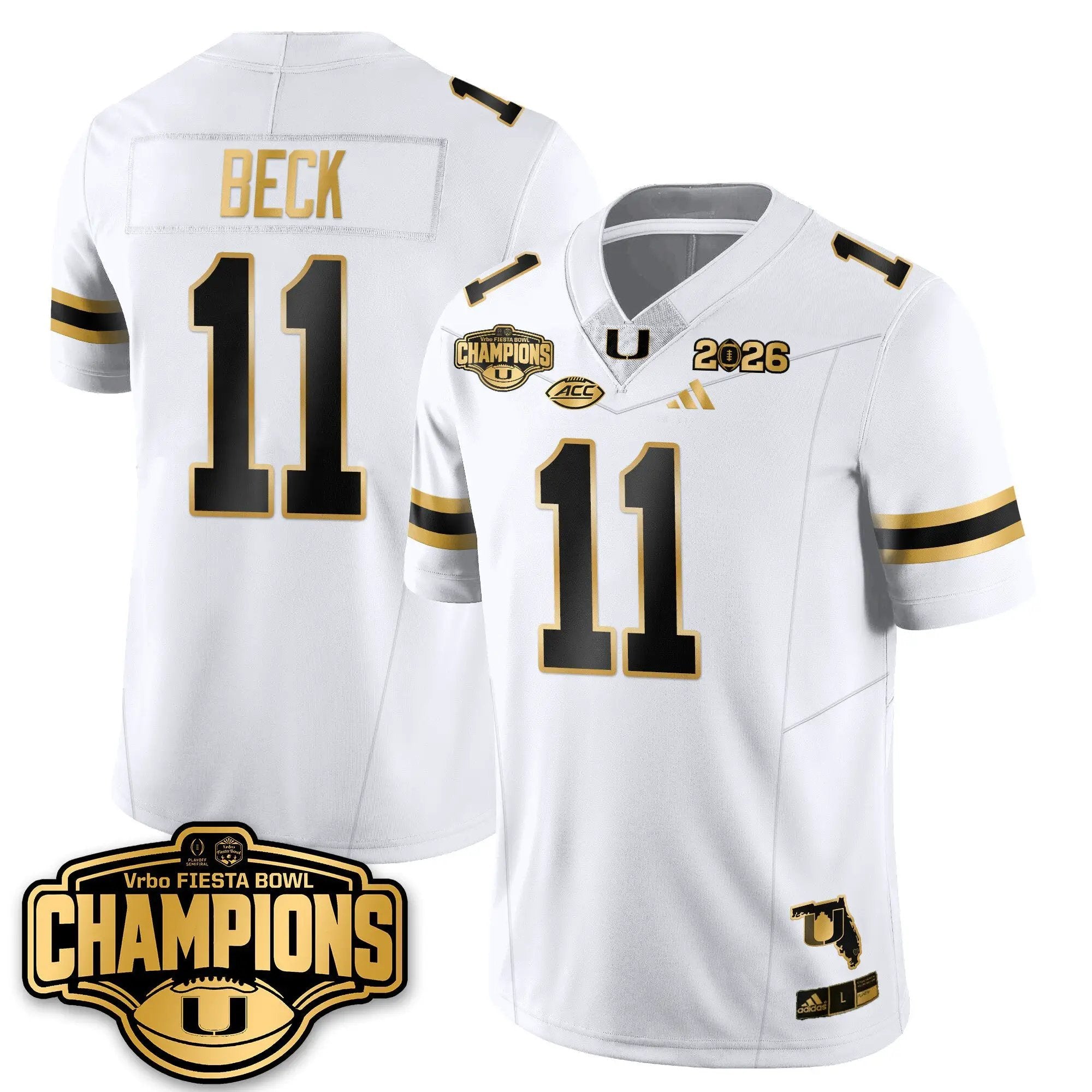 MIA Football Vapor Limited Gold Jersey - Fiesta Bowl Champions by Miami Hurricanes