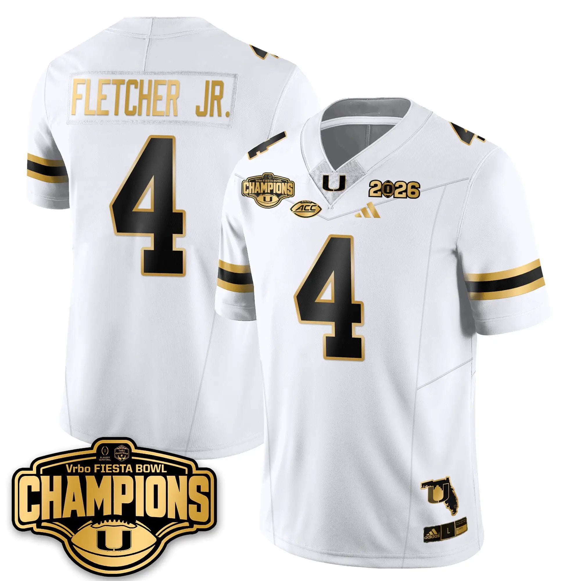 MIA Football Vapor Limited Gold Jersey - Fiesta Bowl Champions by Miami Hurricanes