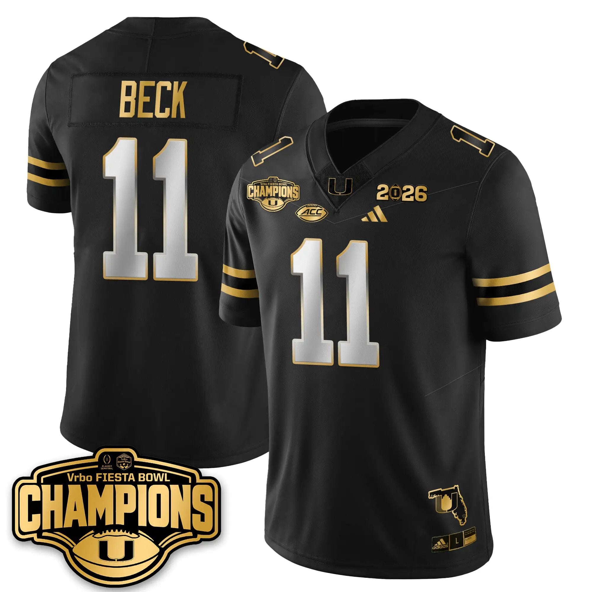 MIA Football Vapor Limited Gold Jersey - Fiesta Bowl Champions by Miami Hurricanes