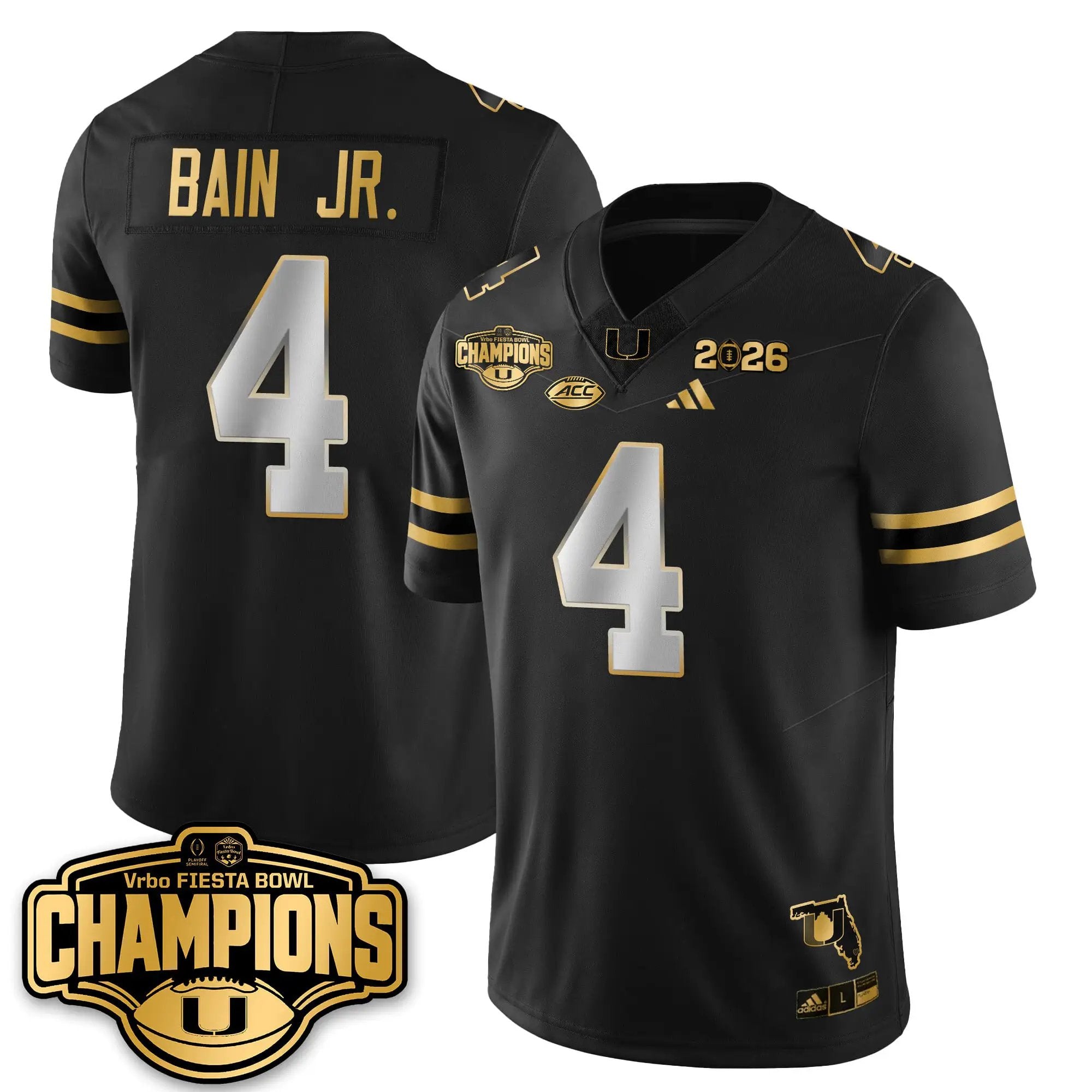 MIA Football Vapor Limited Gold Jersey - Fiesta Bowl Champions by Miami Hurricanes