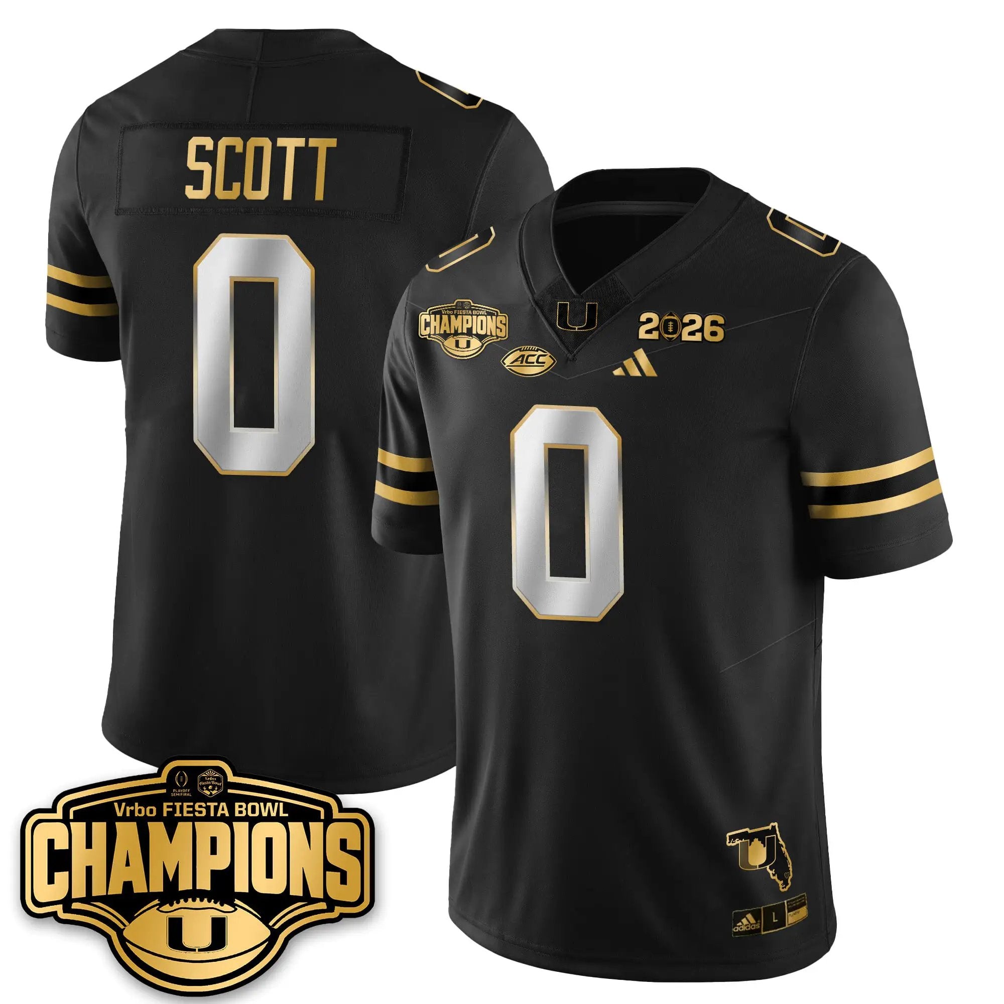 MIA Football Vapor Limited Gold Jersey - Fiesta Bowl Champions by Miami Hurricanes