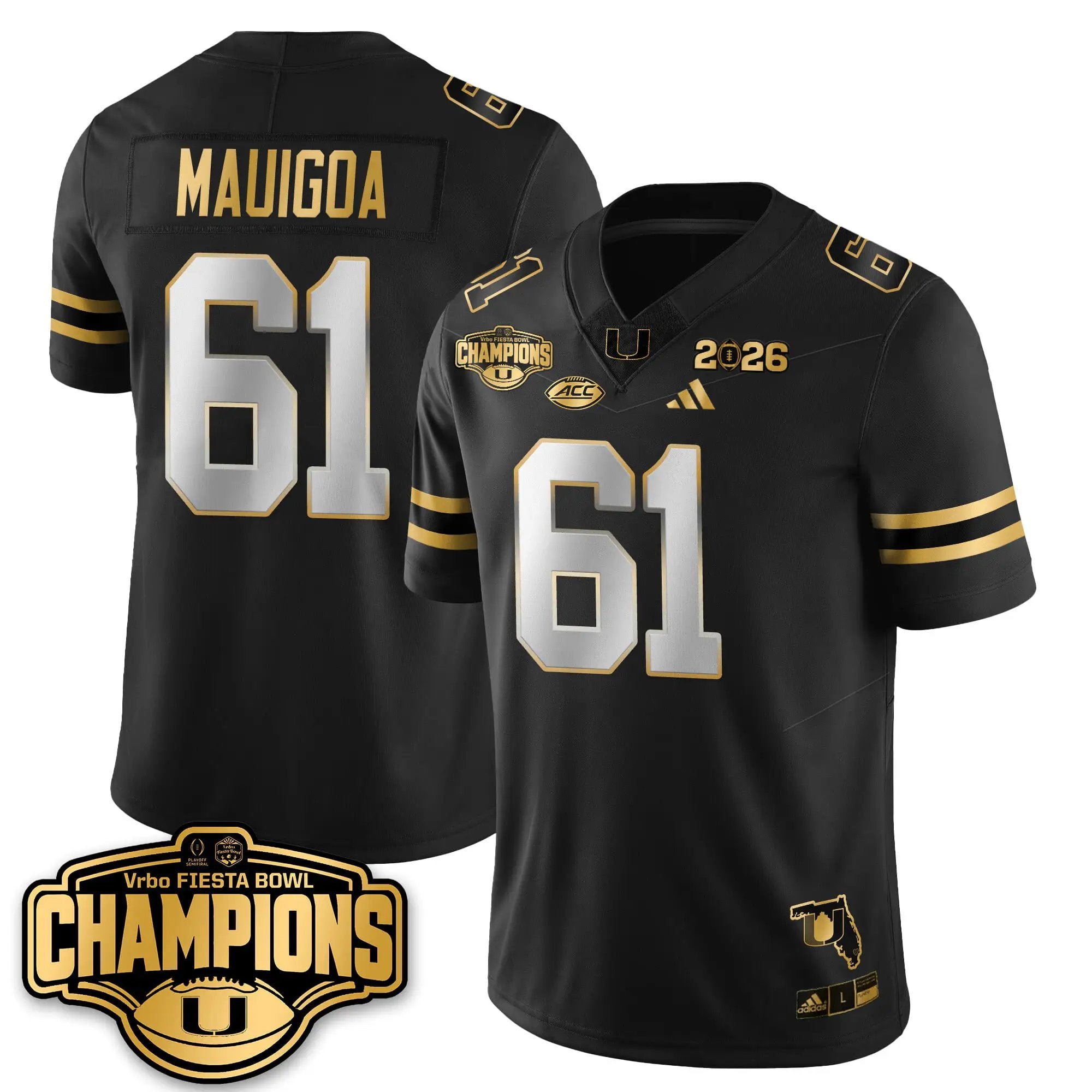 MIA Football Vapor Limited Gold Jersey - Fiesta Bowl Champions by Miami Hurricanes