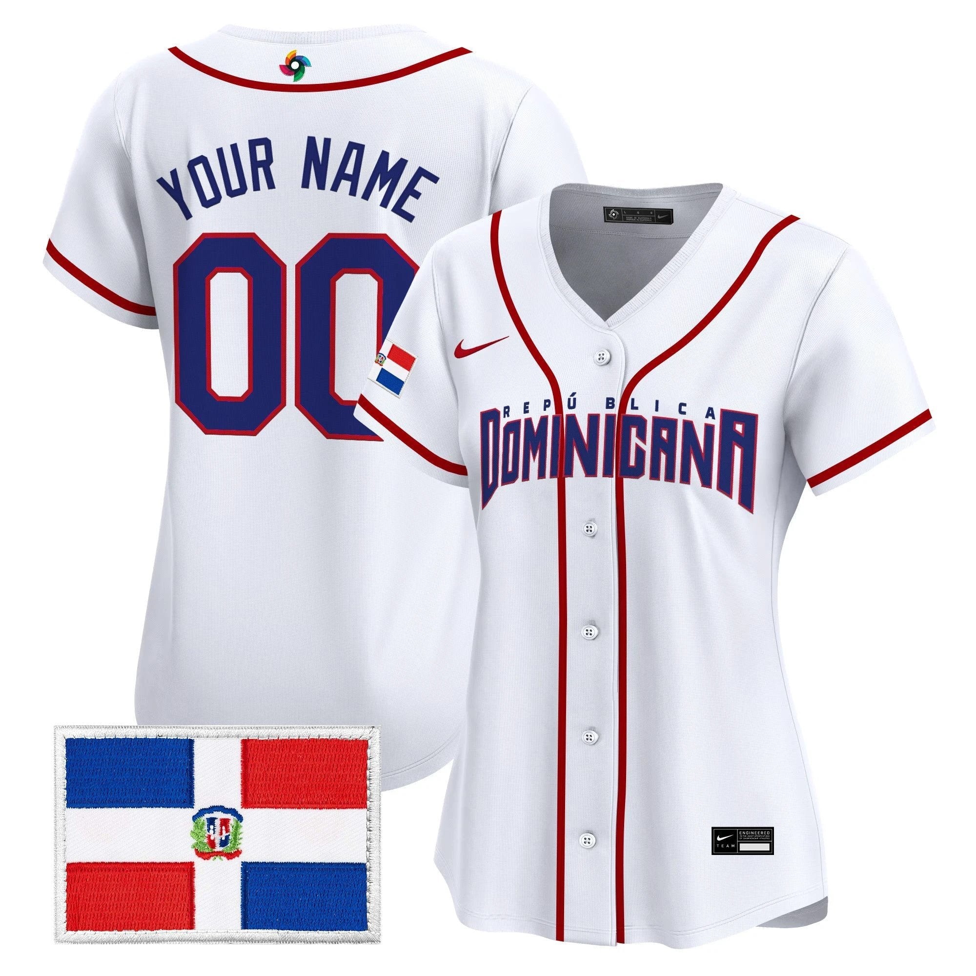 Team Dominican Republic World Baseball Classic Vapor Premier Custom Jersey - All Stitched by Team Dominican Republic