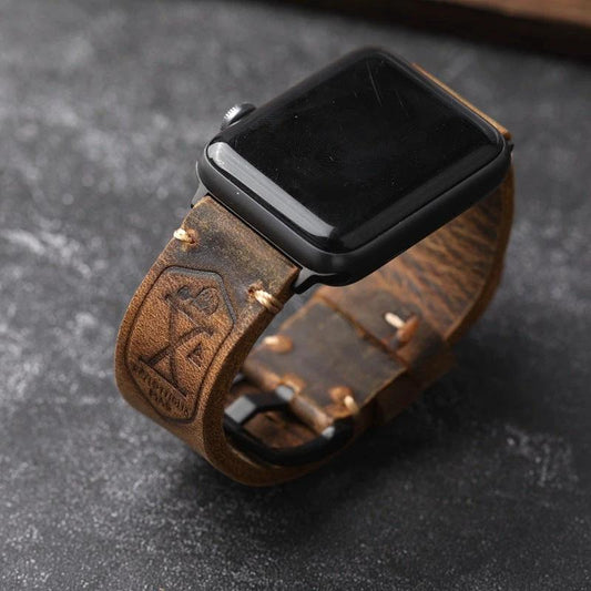 Apple Leather Strap+Vintage Top Layer Cowhide/Thickened/Men's by BowLift