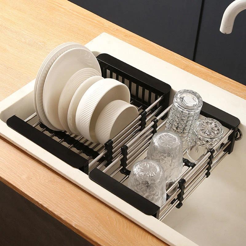 Retractable Drainage Rack+Wash&Store/Plate Organizer/Adjustable Size by BowLift