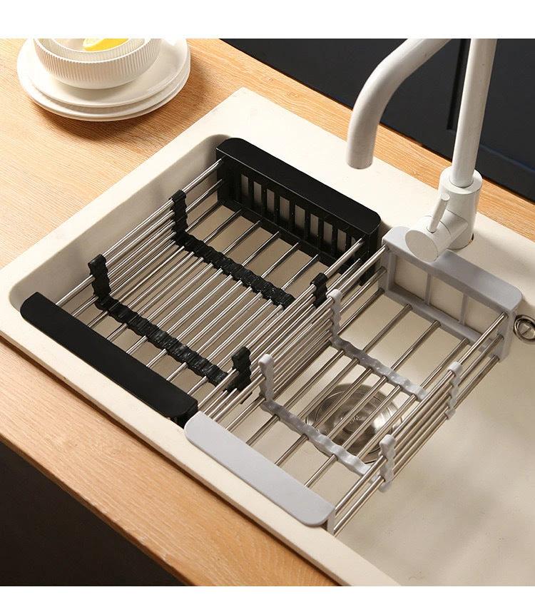 Retractable Drainage Rack+Wash&Store/Plate Organizer/Adjustable Size by BowLift