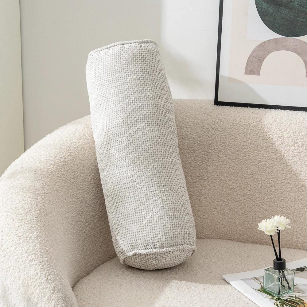 BowLift 丨 Chenille Cylinder Pillow Japanese Minimal Sofa Pillow Ergonomic Cervical Pillow by BowLift