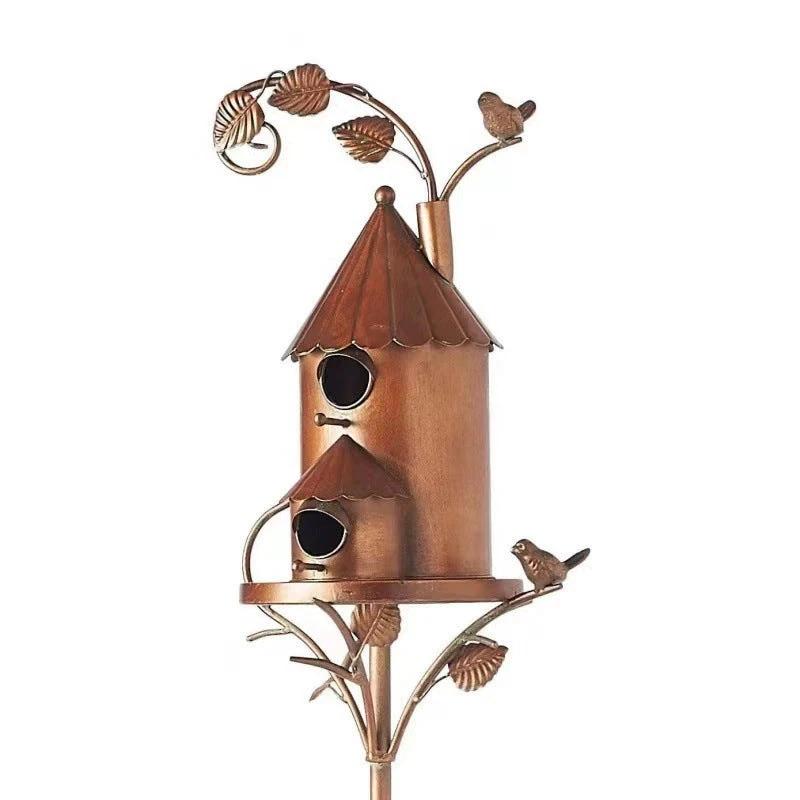 European Metal Bird House+Garden Yard/Craft Decoration by BowLift