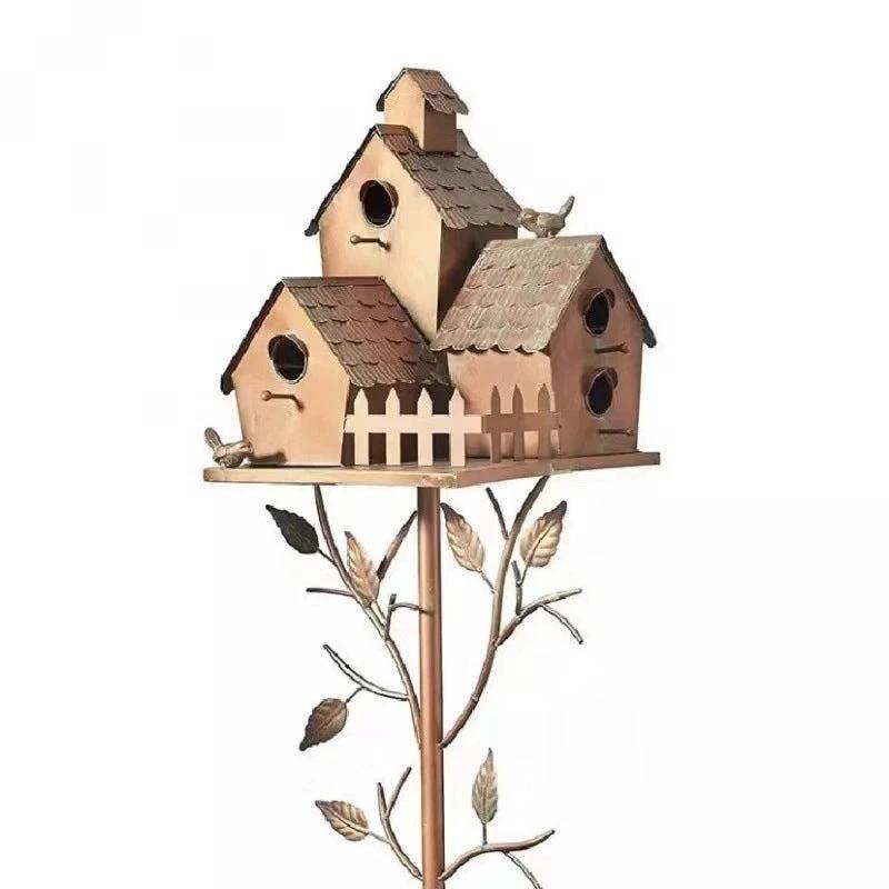 European Metal Bird House+Garden Yard/Craft Decoration by BowLift