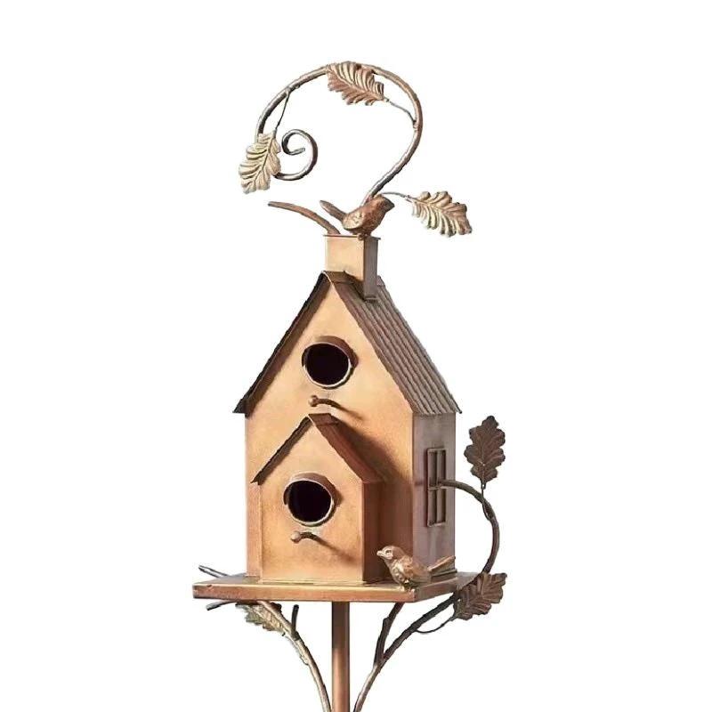 European Metal Bird House+Garden Yard/Craft Decoration by BowLift