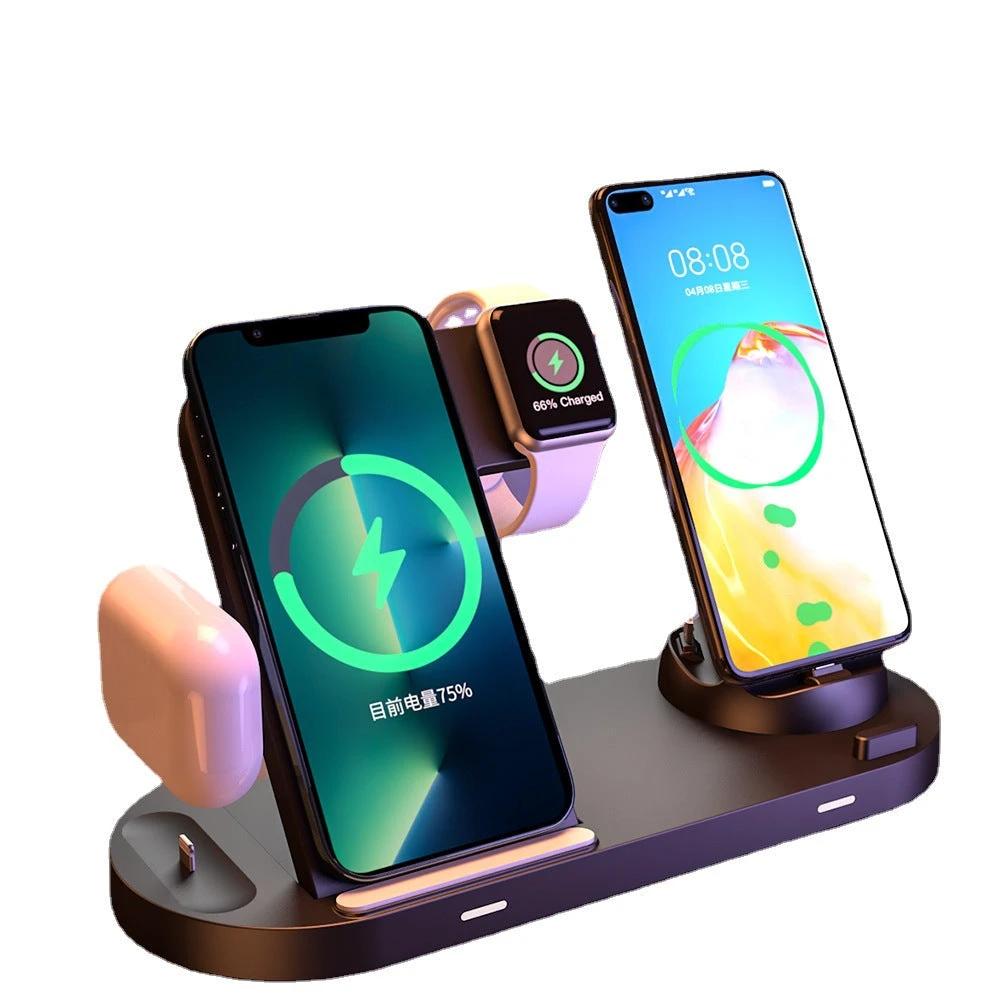6 in 1 Wireless Charger+Foldable Stand/Multi-Function Fast Charging by BowLift