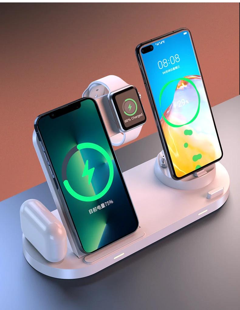 6 in 1 Wireless Charger+Foldable Stand/Multi-Function Fast Charging by BowLift