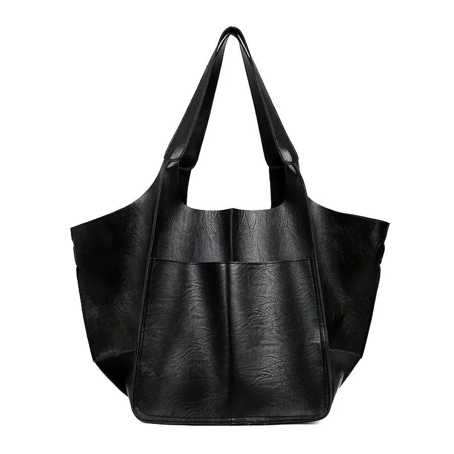BowLift 丨 Women's Fashionable Simple Soft Leather Large Capacity Shoulder Tote Bag by BowLift