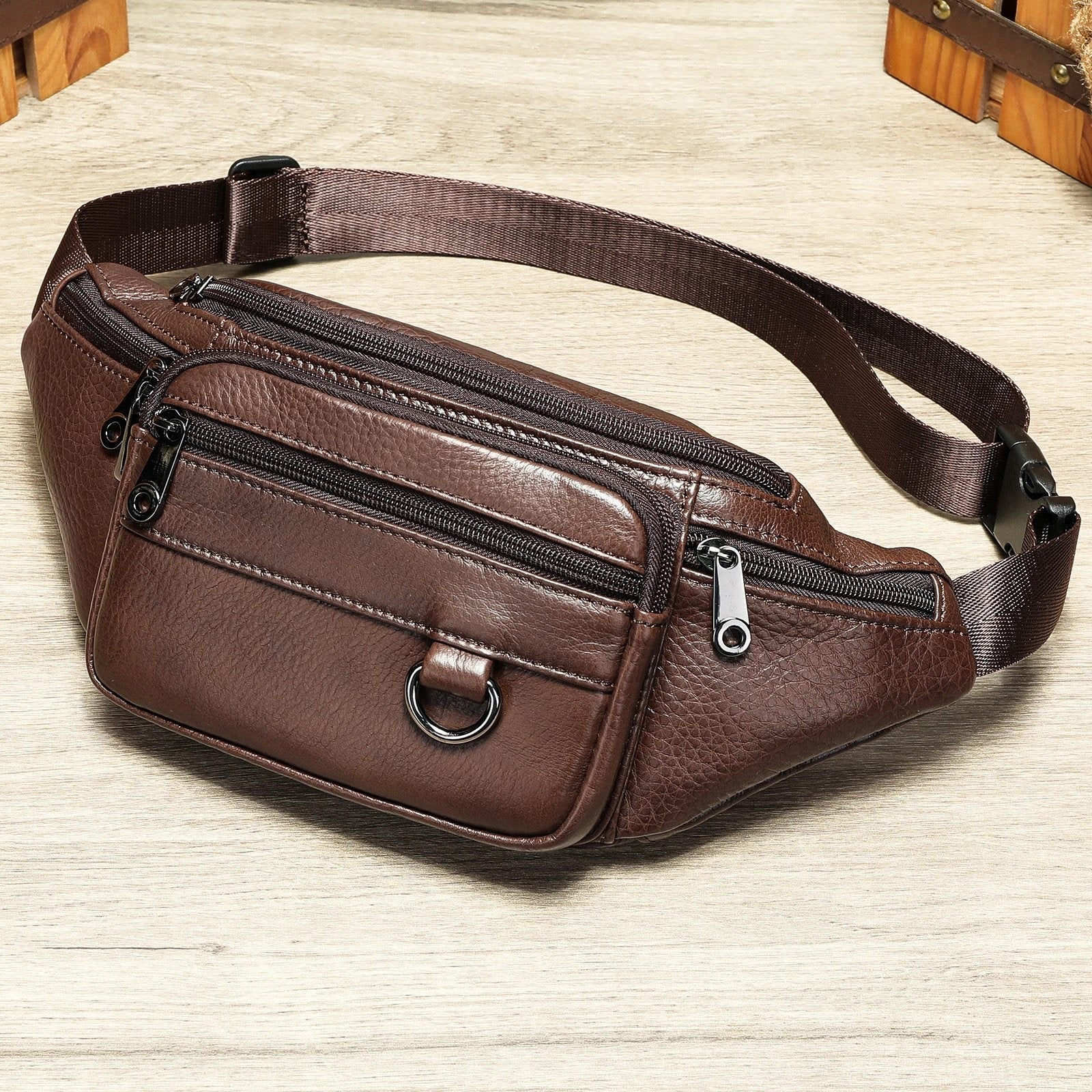 Chest Bag+Men's Genuine Leather/Casual Sports by BowLift