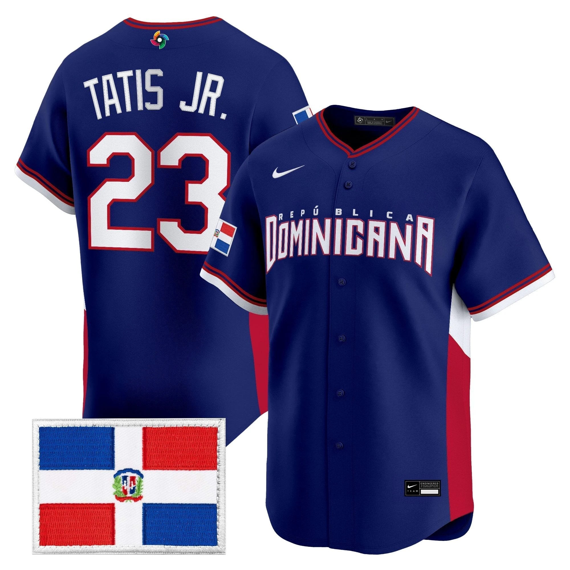 Team Dominican Republic World Baseball Classic Vapor Premier Jersey - All Stitched by Team Dominican Republic
