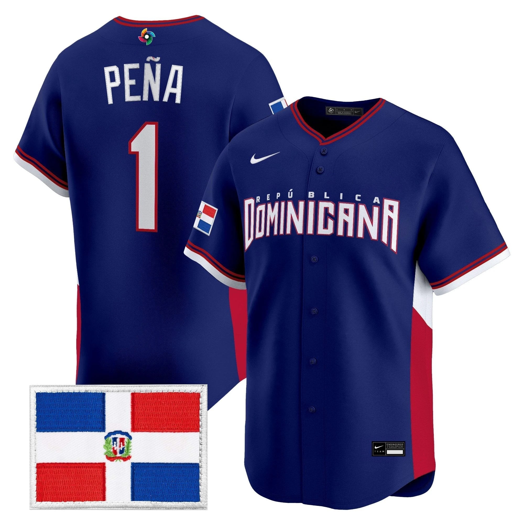 Team Dominican Republic World Baseball Classic Vapor Premier Jersey - All Stitched by Team Dominican Republic