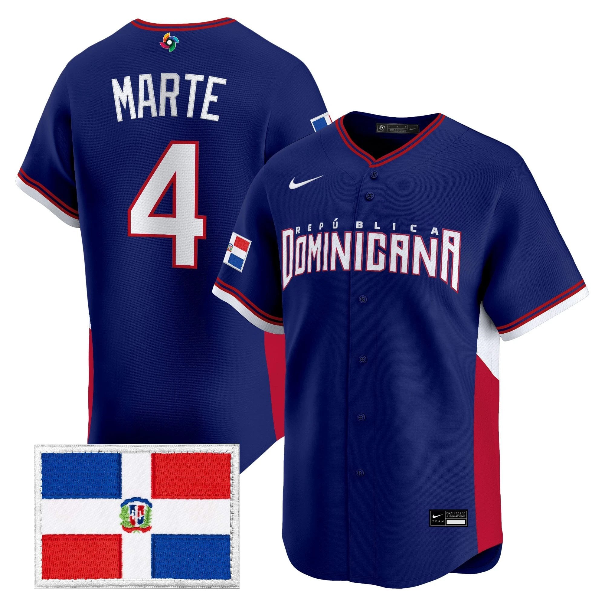 Team Dominican Republic World Baseball Classic Vapor Premier Jersey - All Stitched by Team Dominican Republic