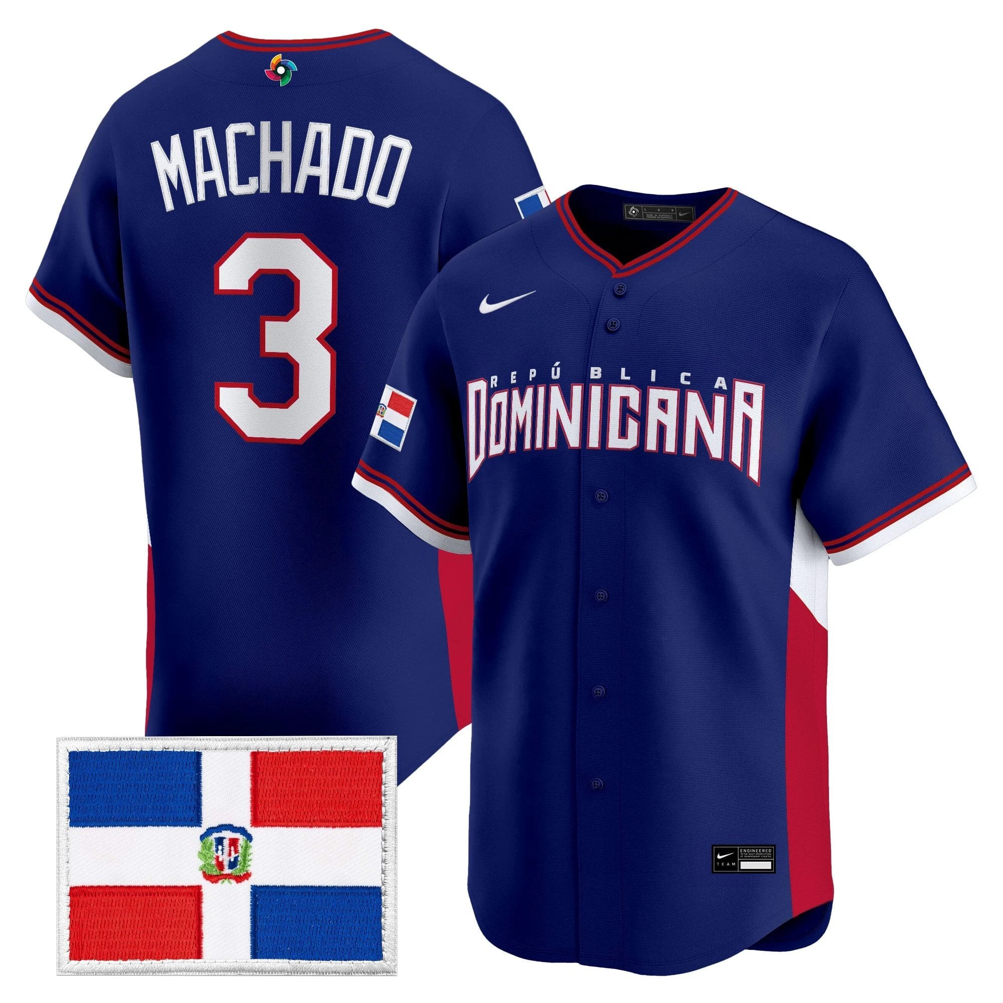 Team Dominican Republic World Baseball Classic Vapor Premier Jersey - All Stitched by Team Dominican Republic