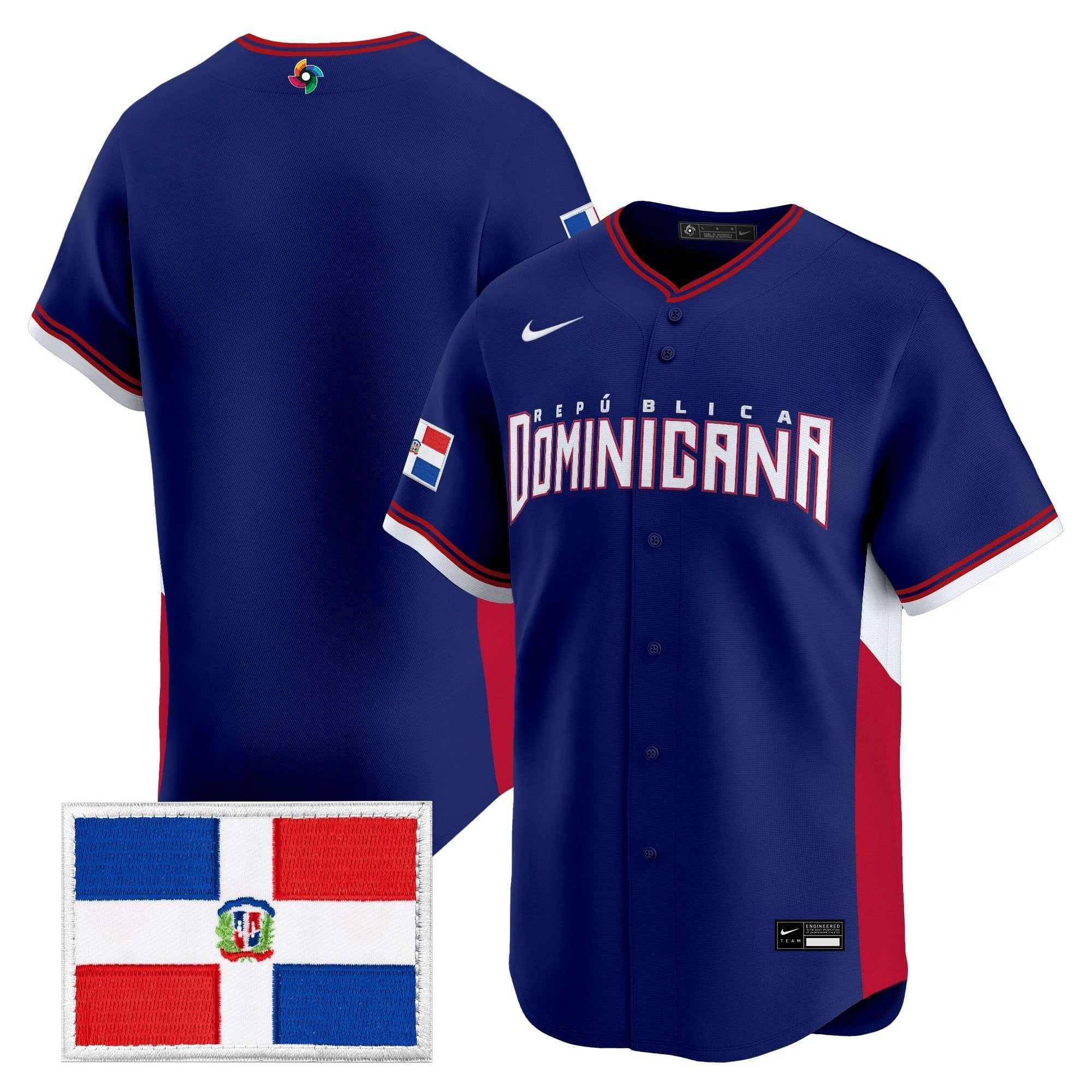 Team Dominican Republic World Baseball Classic Vapor Premier Jersey - All Stitched by Team Dominican Republic