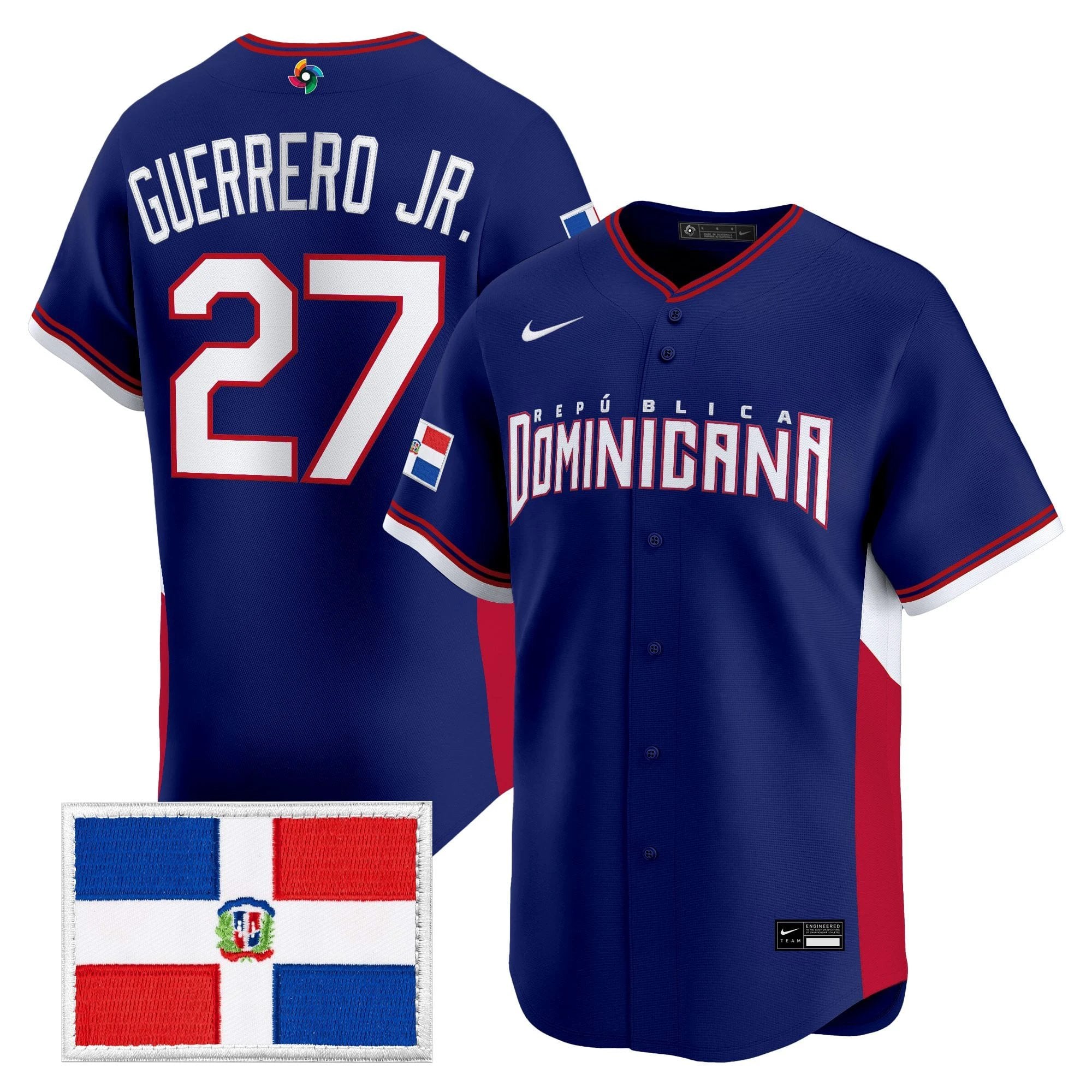 Team Dominican Republic World Baseball Classic Vapor Premier Jersey - All Stitched by Team Dominican Republic
