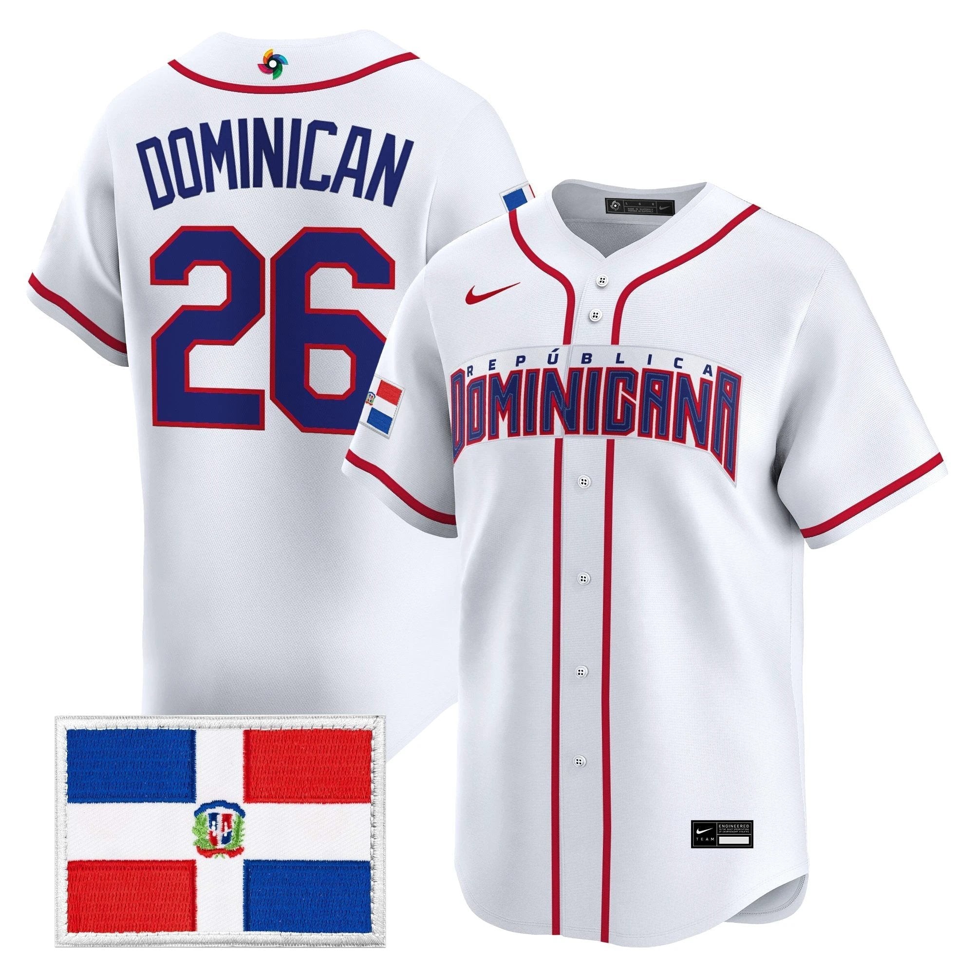 Team Dominican Republic World Baseball Classic Vapor Premier Jersey - All Stitched by Team Dominican Republic
