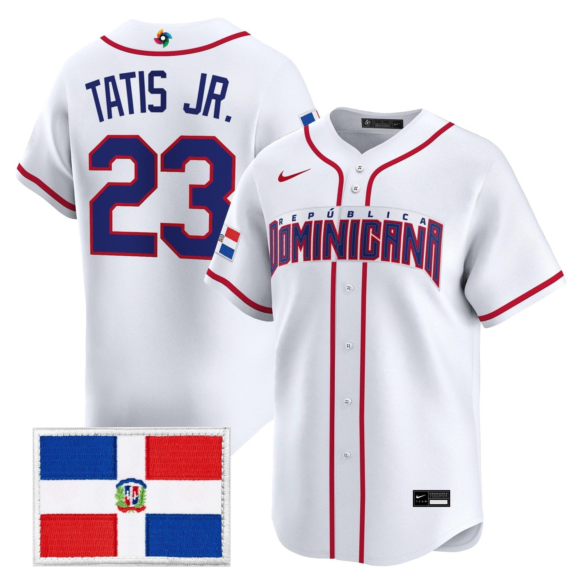 Team Dominican Republic World Baseball Classic Vapor Premier Jersey - All Stitched by Team Dominican Republic