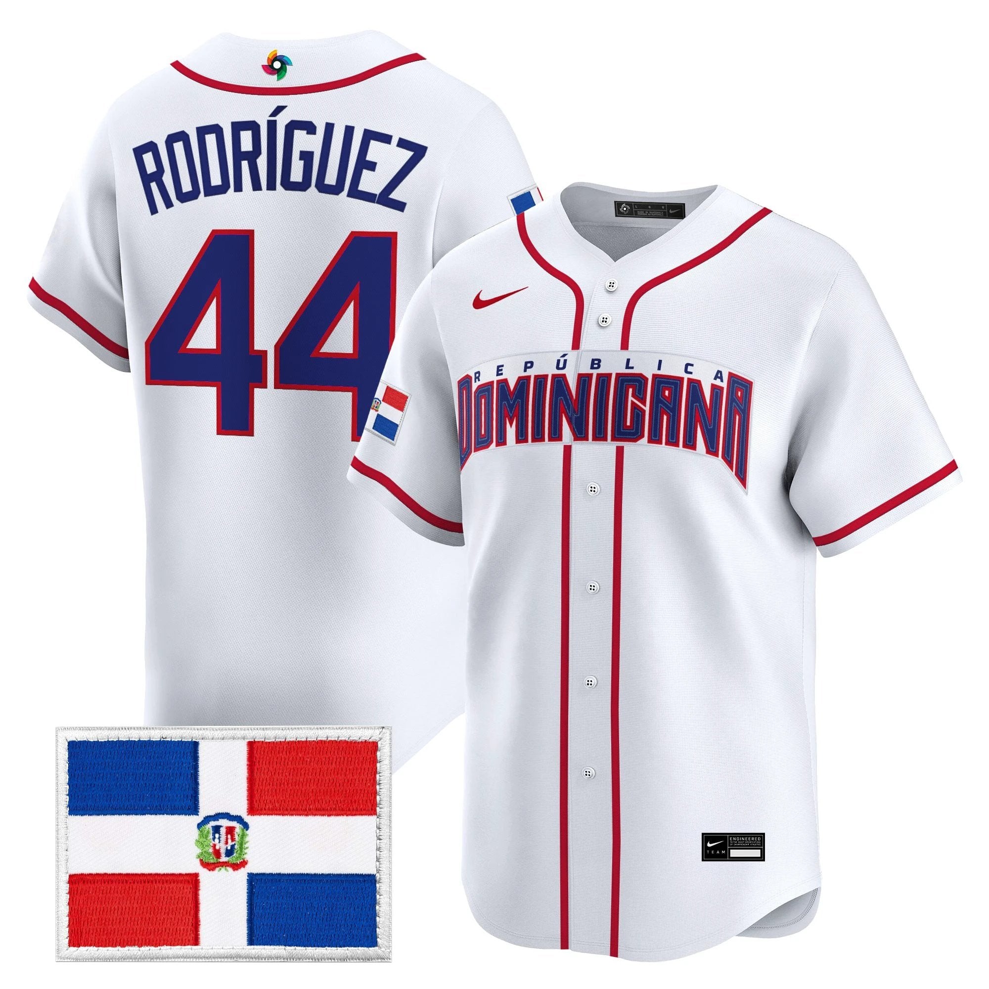 Team Dominican Republic World Baseball Classic Vapor Premier Jersey - All Stitched by Team Dominican Republic