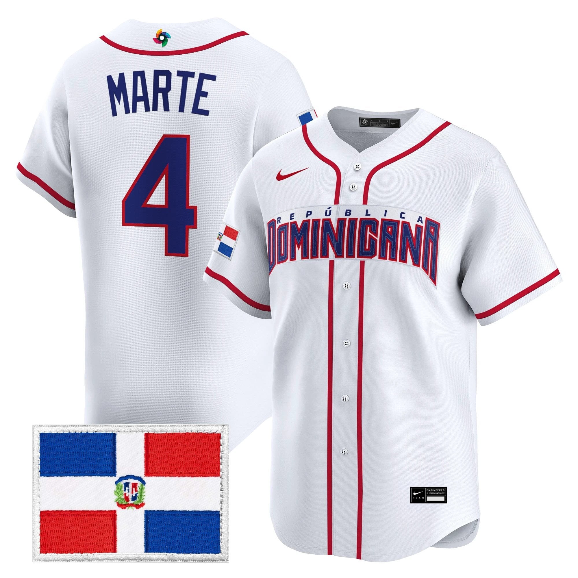 Team Dominican Republic World Baseball Classic Vapor Premier Jersey - All Stitched by Team Dominican Republic