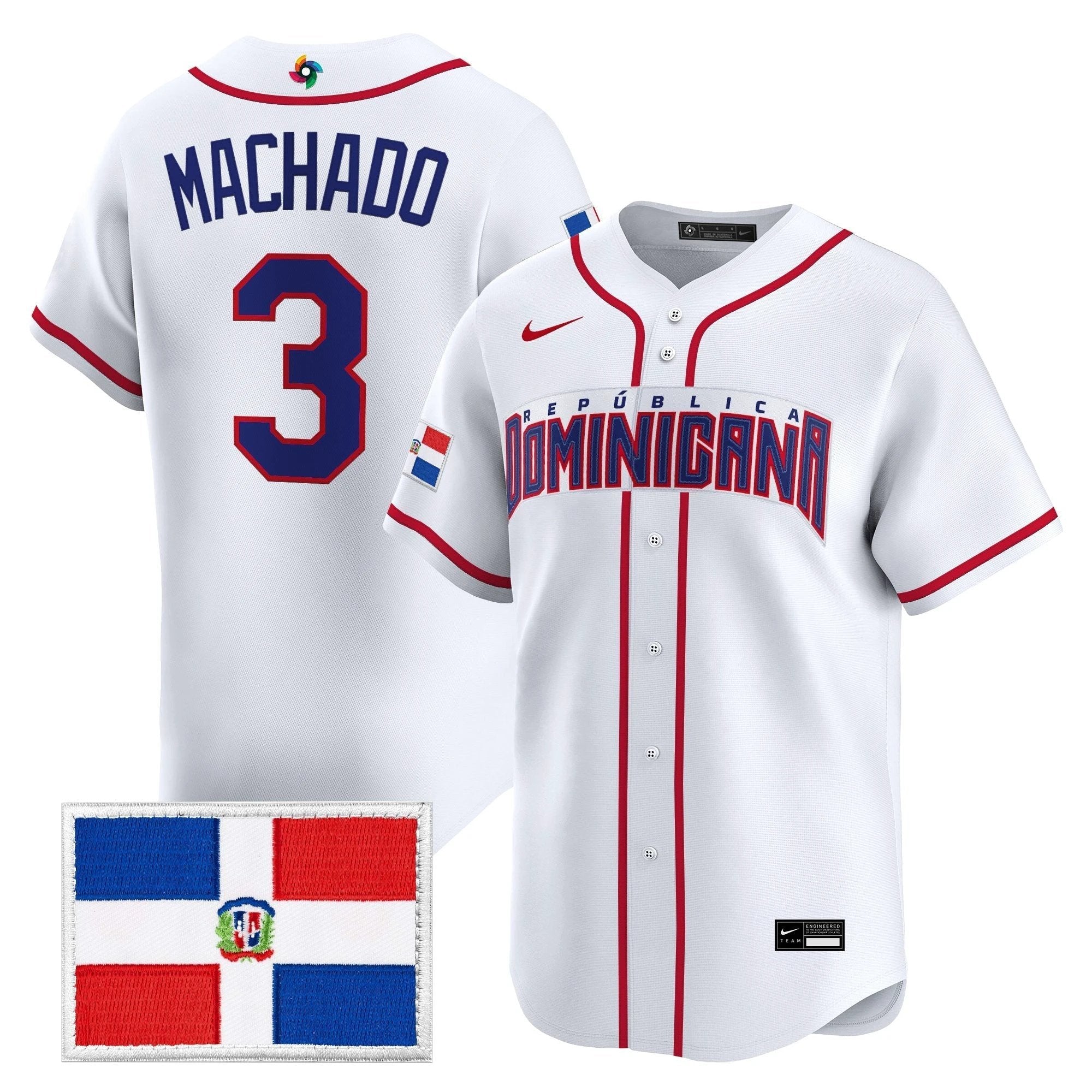Team Dominican Republic World Baseball Classic Vapor Premier Jersey - All Stitched by Team Dominican Republic