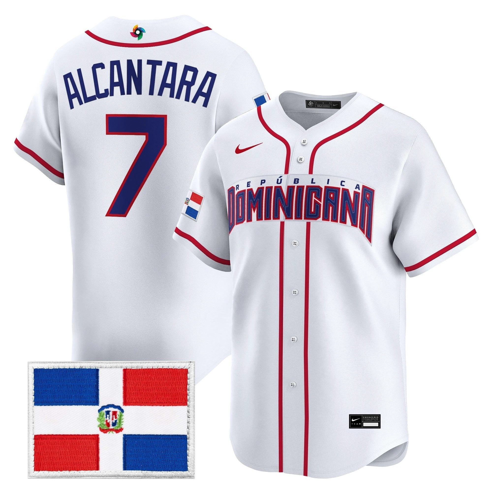 Team Dominican Republic World Baseball Classic Vapor Premier Jersey - All Stitched by Team Dominican Republic