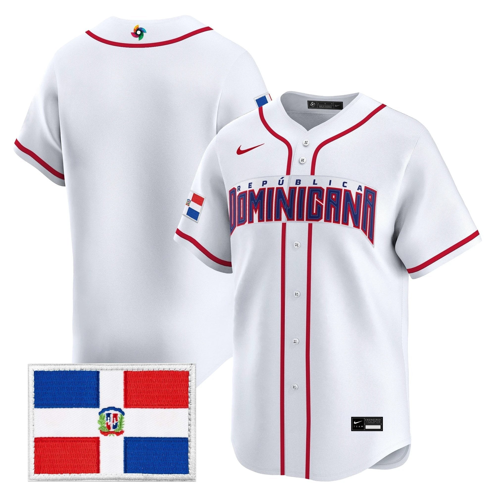 Team Dominican Republic World Baseball Classic Vapor Premier Jersey - All Stitched by Team Dominican Republic