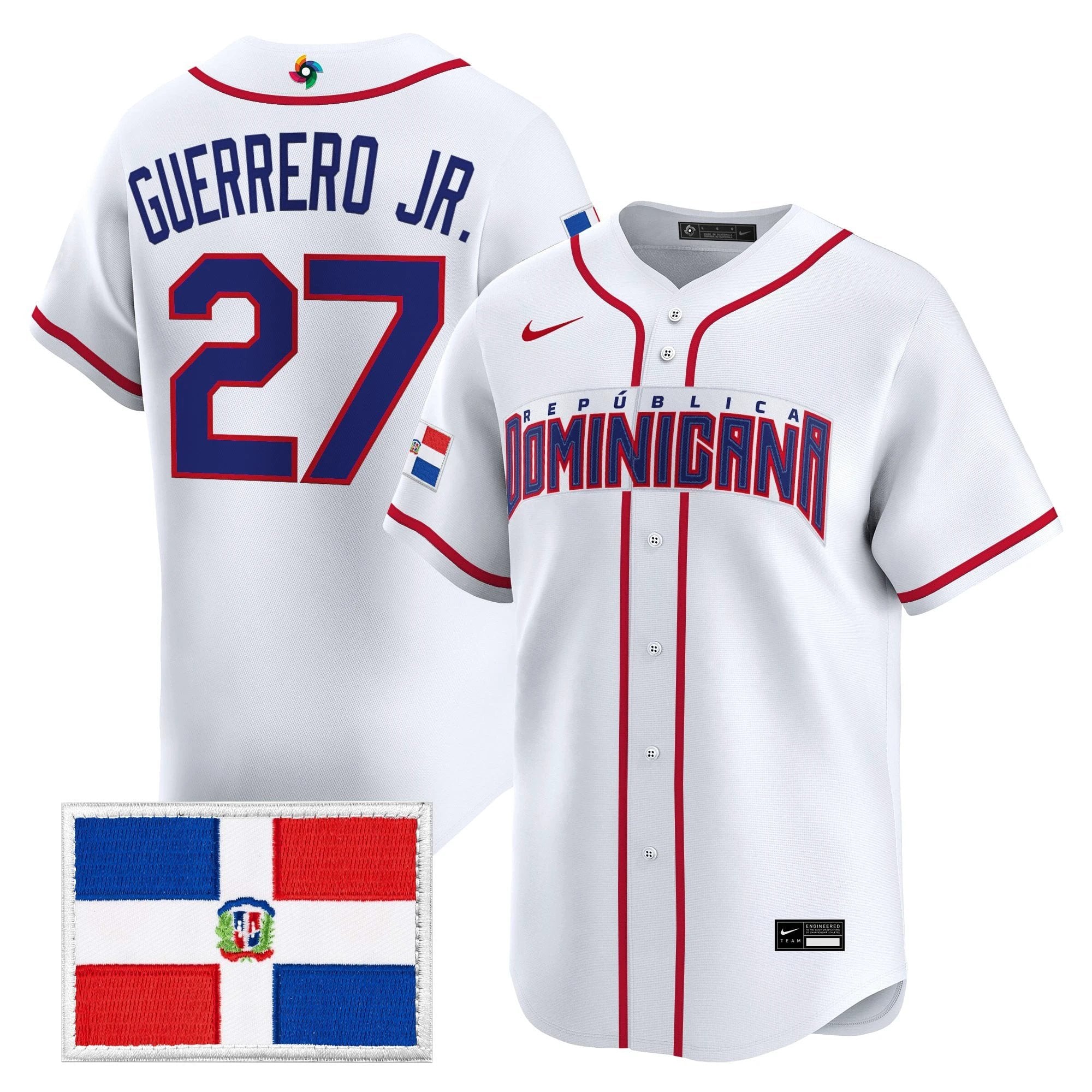 Team Dominican Republic World Baseball Classic Vapor Premier Jersey - All Stitched by Team Dominican Republic