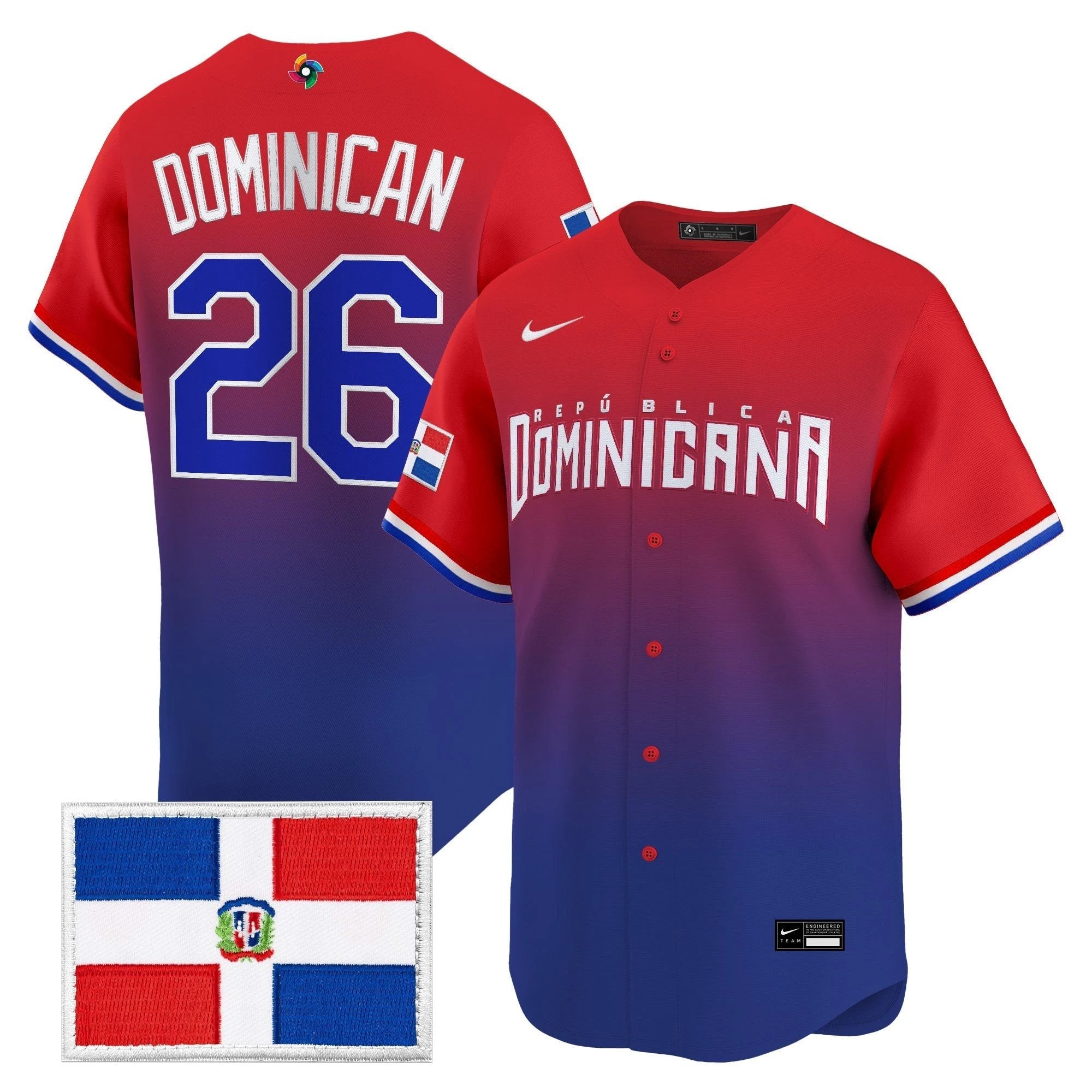 Team Dominican Republic World Baseball Classic Vapor Premier Jersey - All Stitched by Team Dominican Republic