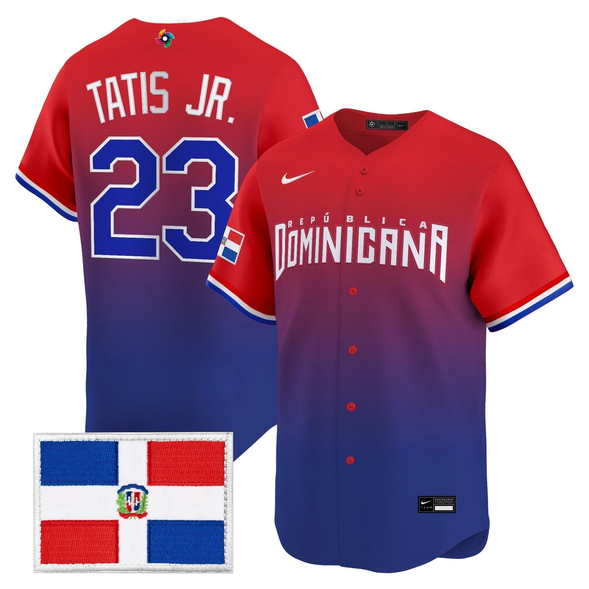Team Dominican Republic World Baseball Classic Vapor Premier Jersey - All Stitched by Team Dominican Republic