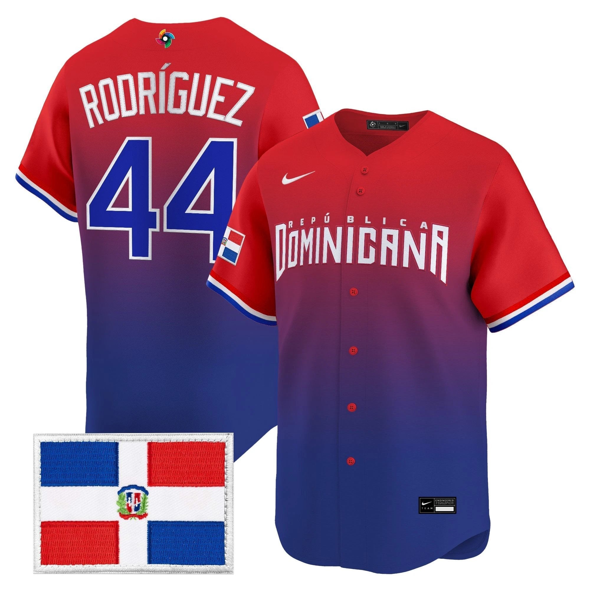 Team Dominican Republic World Baseball Classic Vapor Premier Jersey - All Stitched by Team Dominican Republic