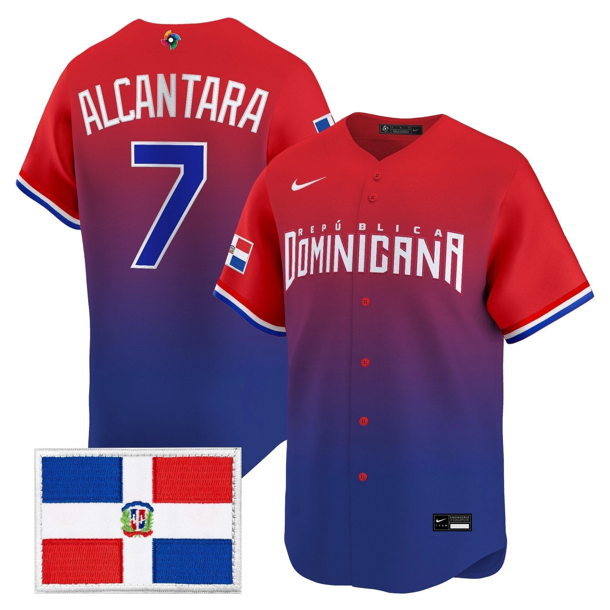 Team Dominican Republic World Baseball Classic Vapor Premier Jersey - All Stitched by Team Dominican Republic