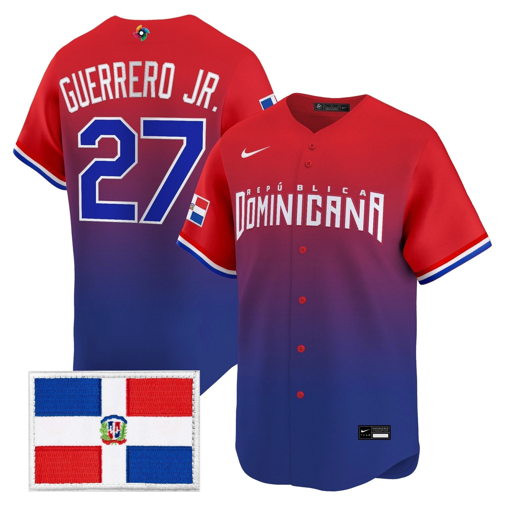 Team Dominican Republic World Baseball Classic Vapor Premier Jersey - All Stitched by Team Dominican Republic