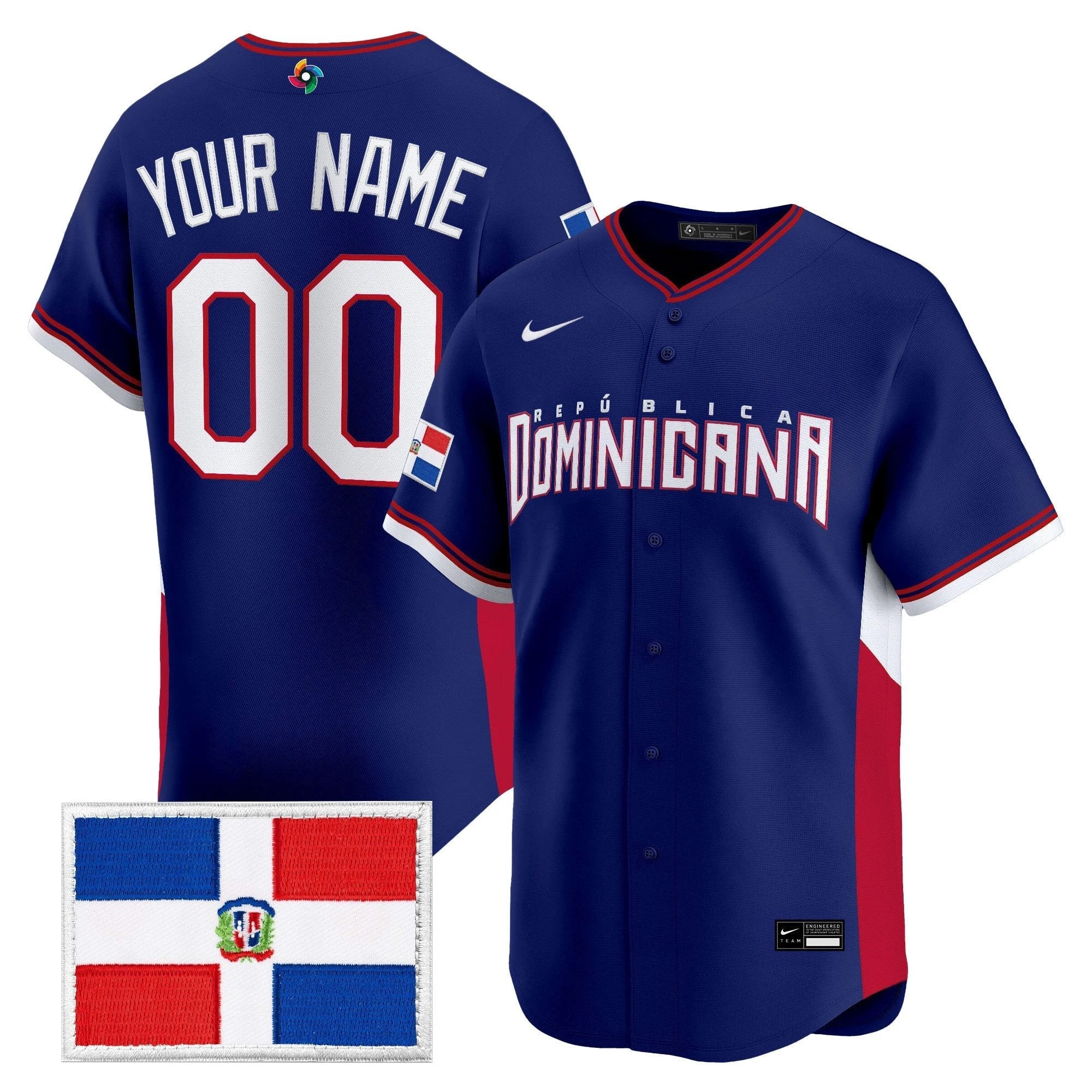Team Dominican Republic World Baseball Classic Vapor Premier Custom Jersey - All Stitched by Team Dominican Republic