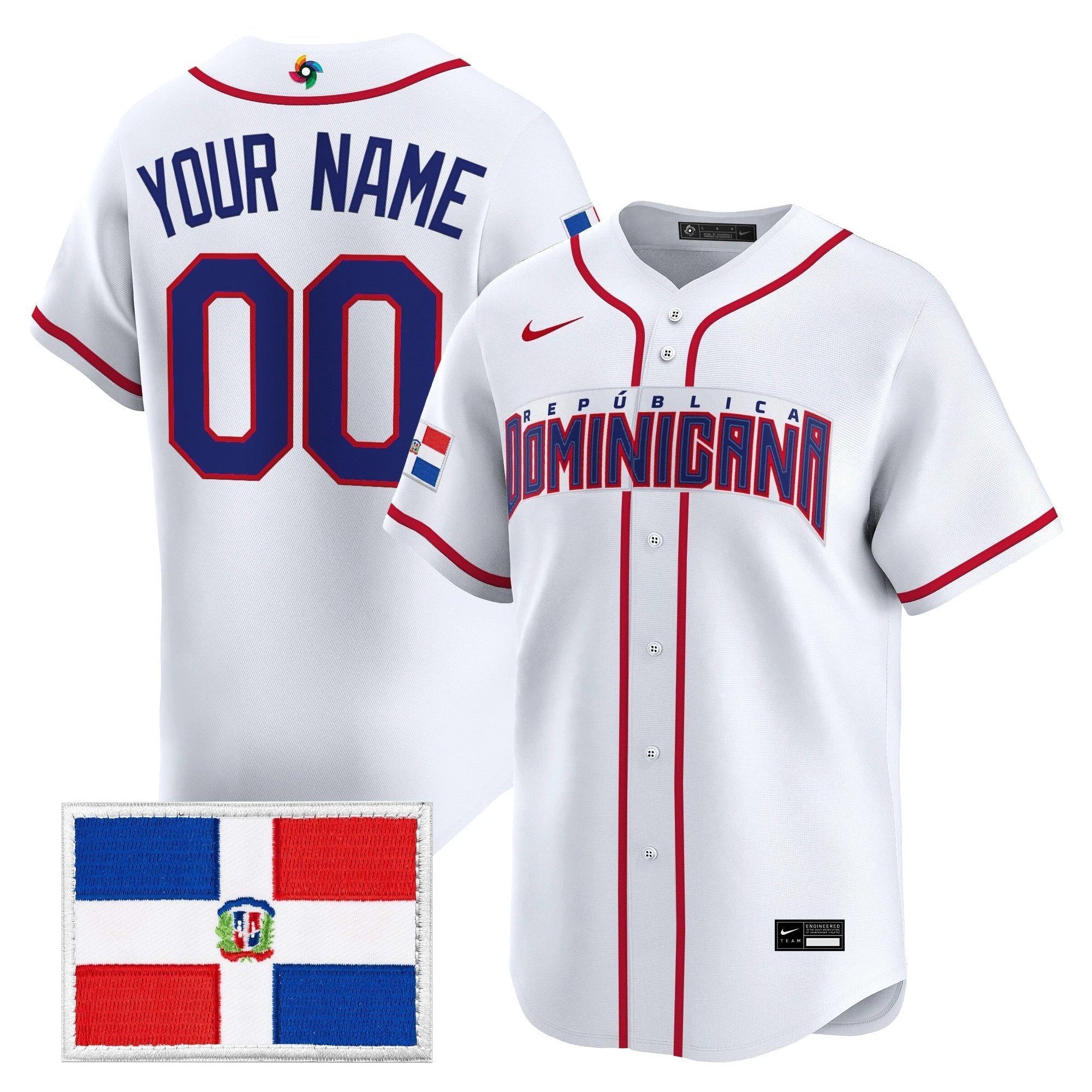 Team Dominican Republic World Baseball Classic Vapor Premier Custom Jersey - All Stitched by Team Dominican Republic