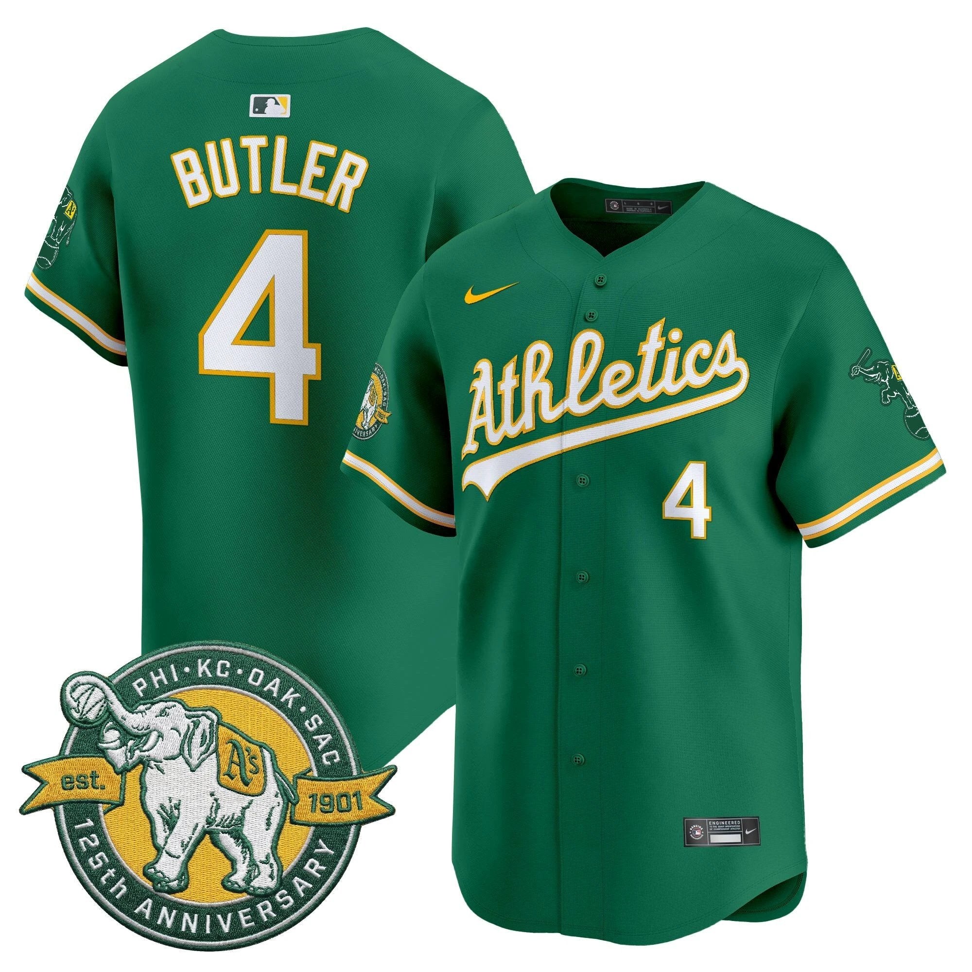 OAK 125th Anniversary Patch Vapor Premier Limited Jersey - All Stitched by Oakland Athletics