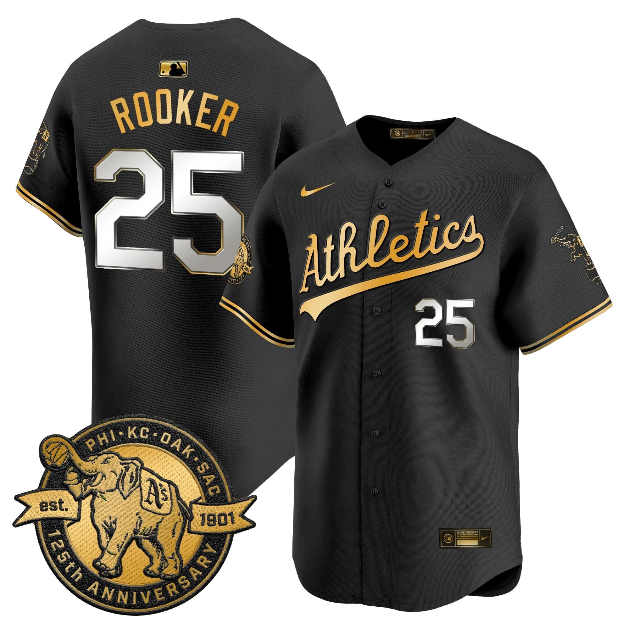 OAK 125th Anniversary Patch Vapor Premier Limited Jersey - All Stitched by Oakland Athletics