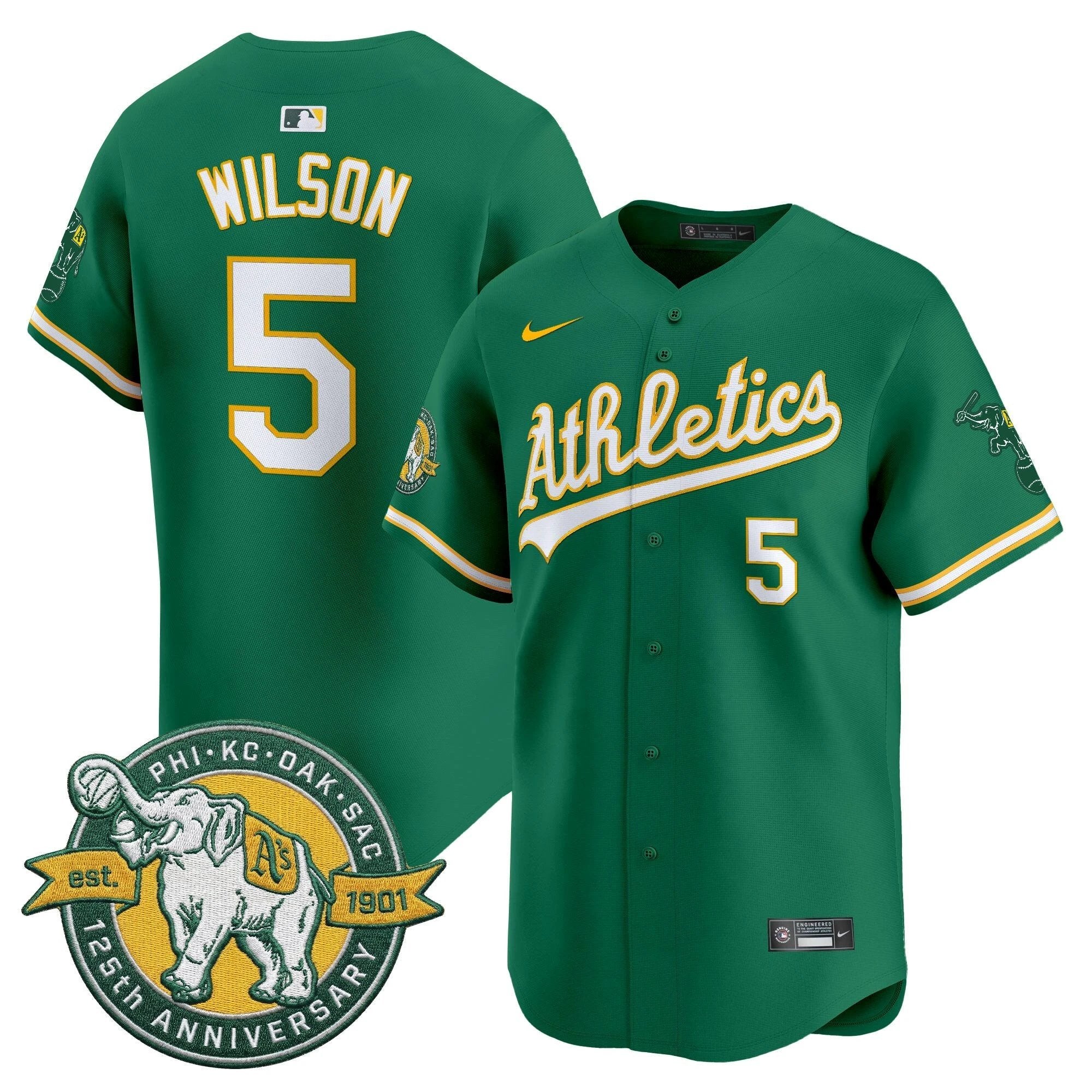 OAK 125th Anniversary Patch Vapor Premier Limited Jersey - All Stitched by Oakland Athletics