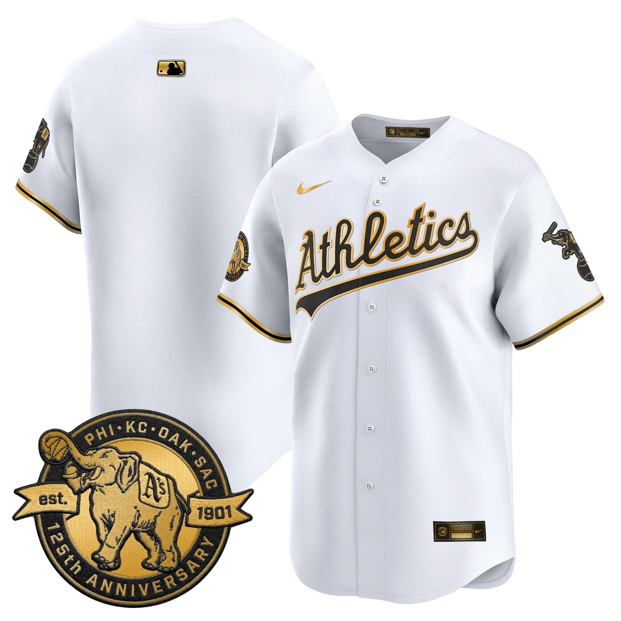 OAK 125th Anniversary Patch Vapor Premier Limited Jersey - All Stitched by Oakland Athletics