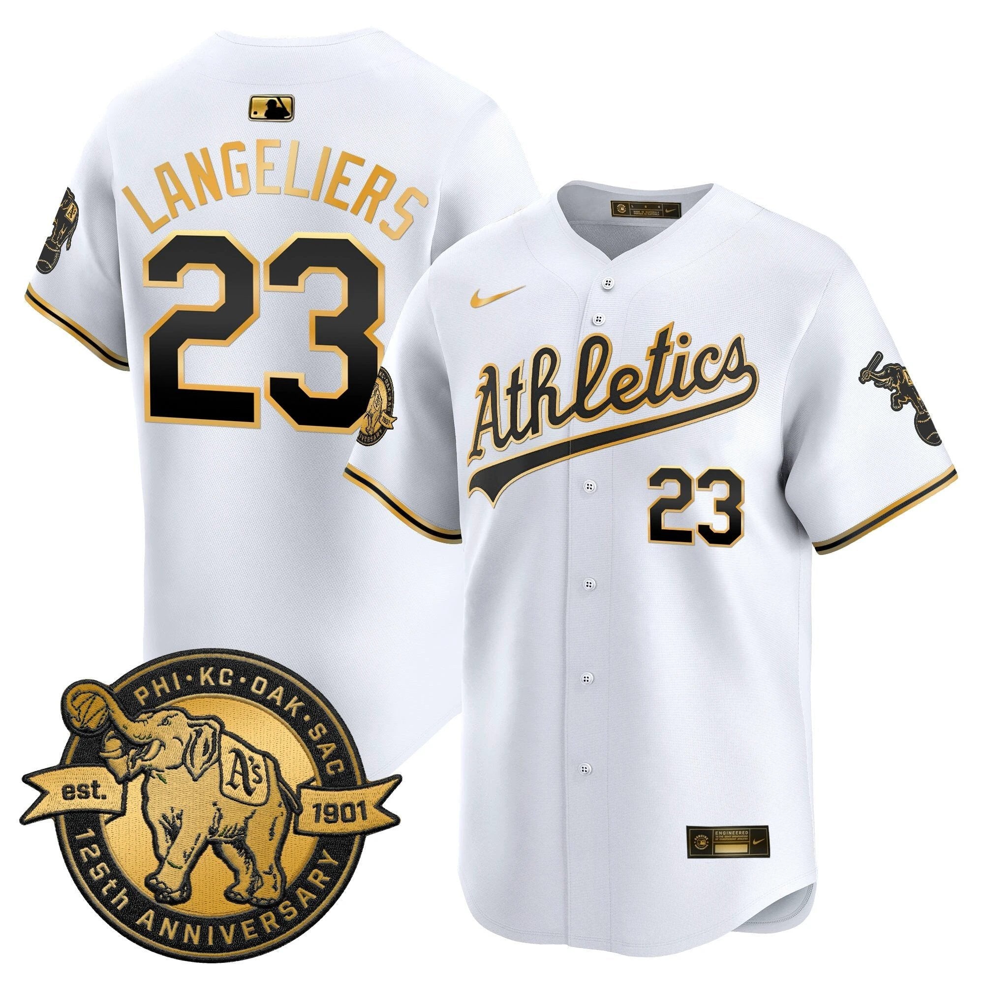 OAK 125th Anniversary Patch Vapor Premier Limited Jersey - All Stitched by Oakland Athletics