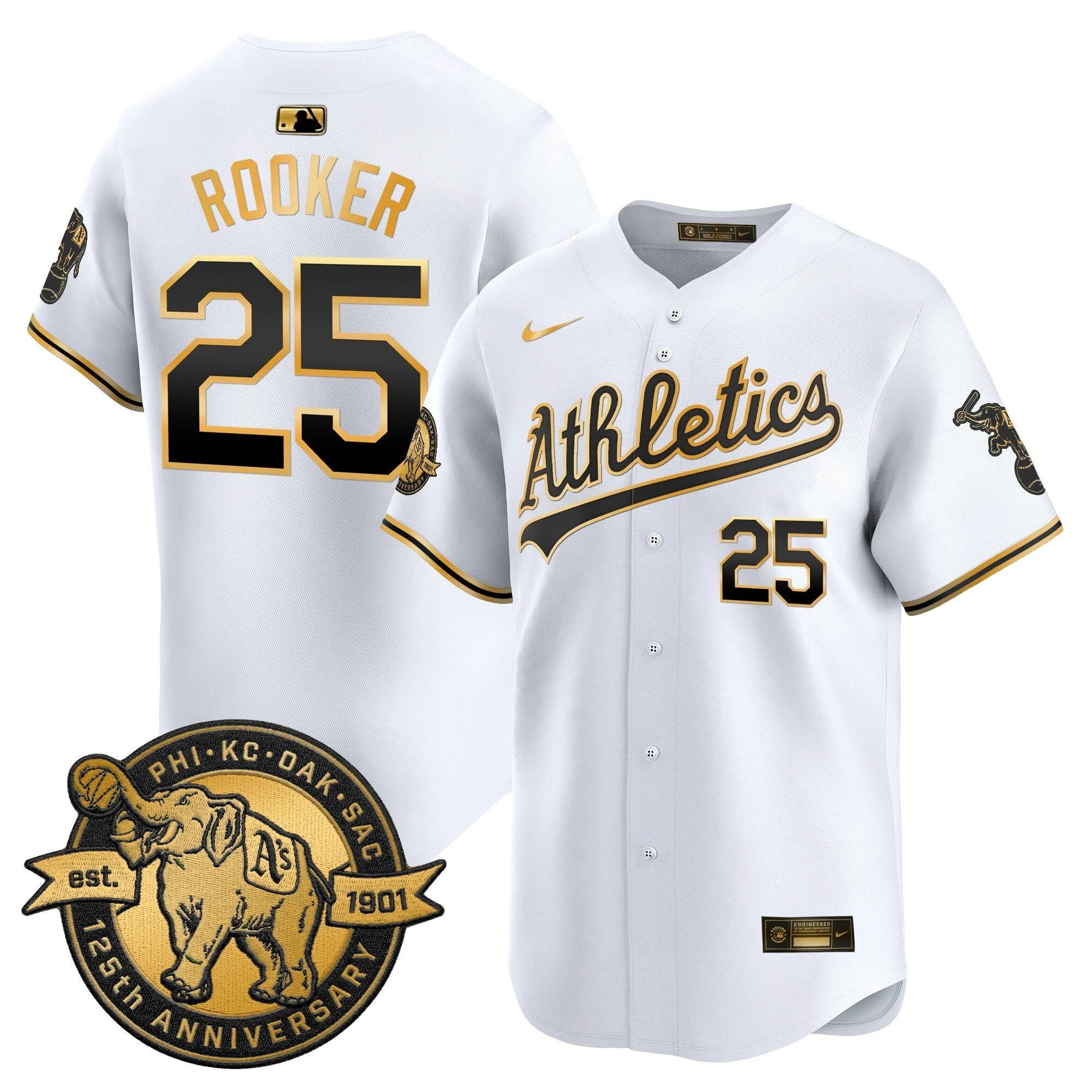 OAK 125th Anniversary Patch Vapor Premier Limited Jersey - All Stitched by Oakland Athletics