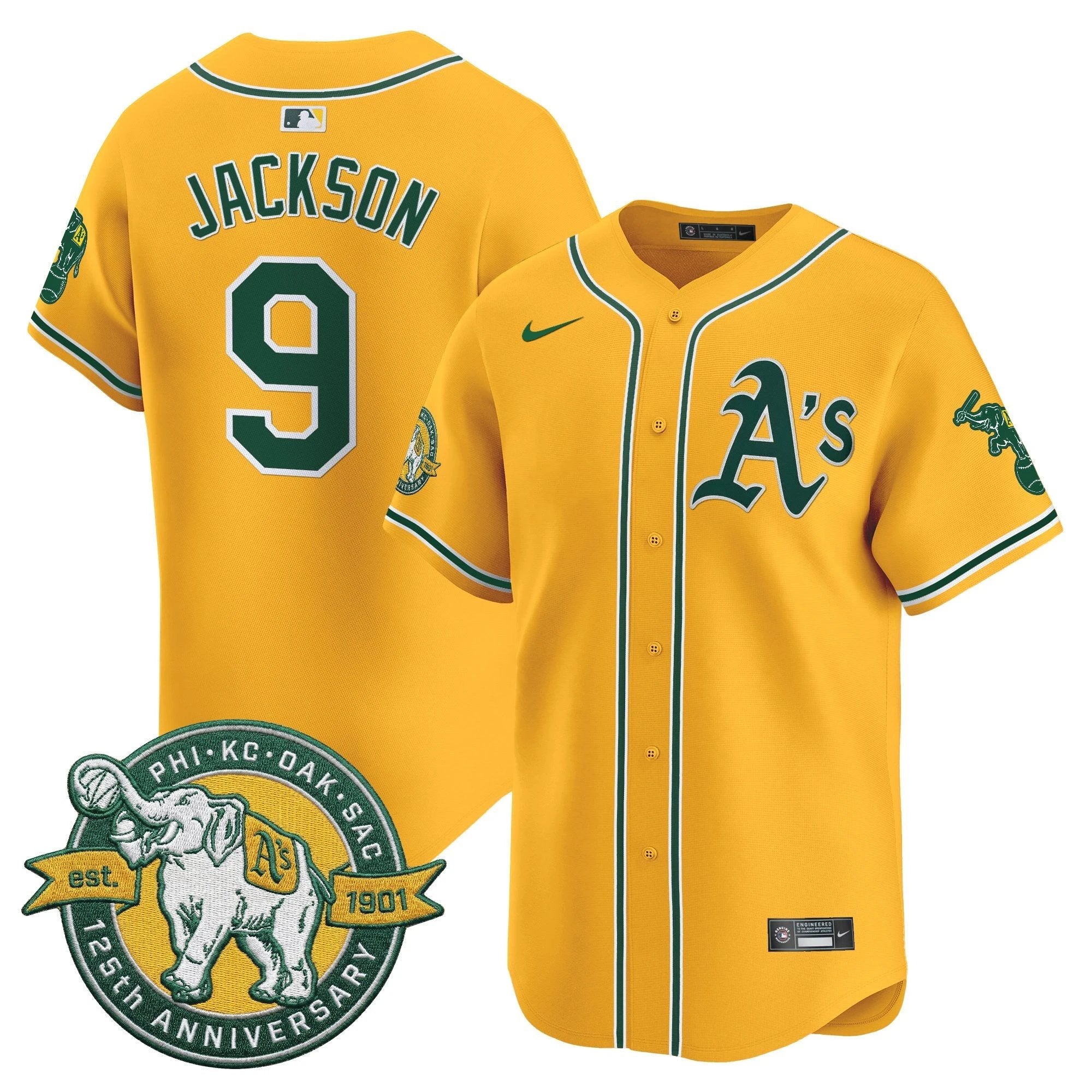 OAK 125th Anniversary Patch Vapor Premier Limited Jersey - All Stitched by Oakland Athletics