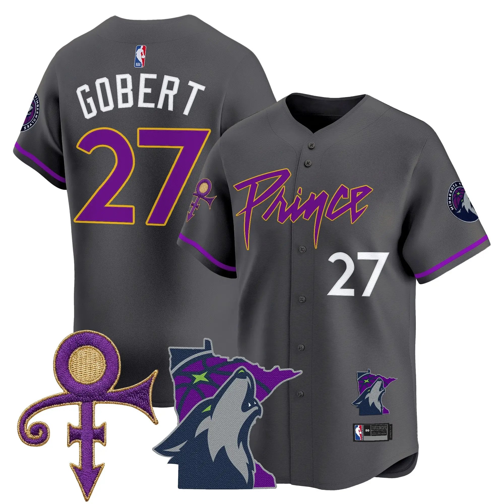 Minnesota Timberwolves Prince Patch Vapor Baseball Jersey - All Stitched by Minnesota Timberwolves