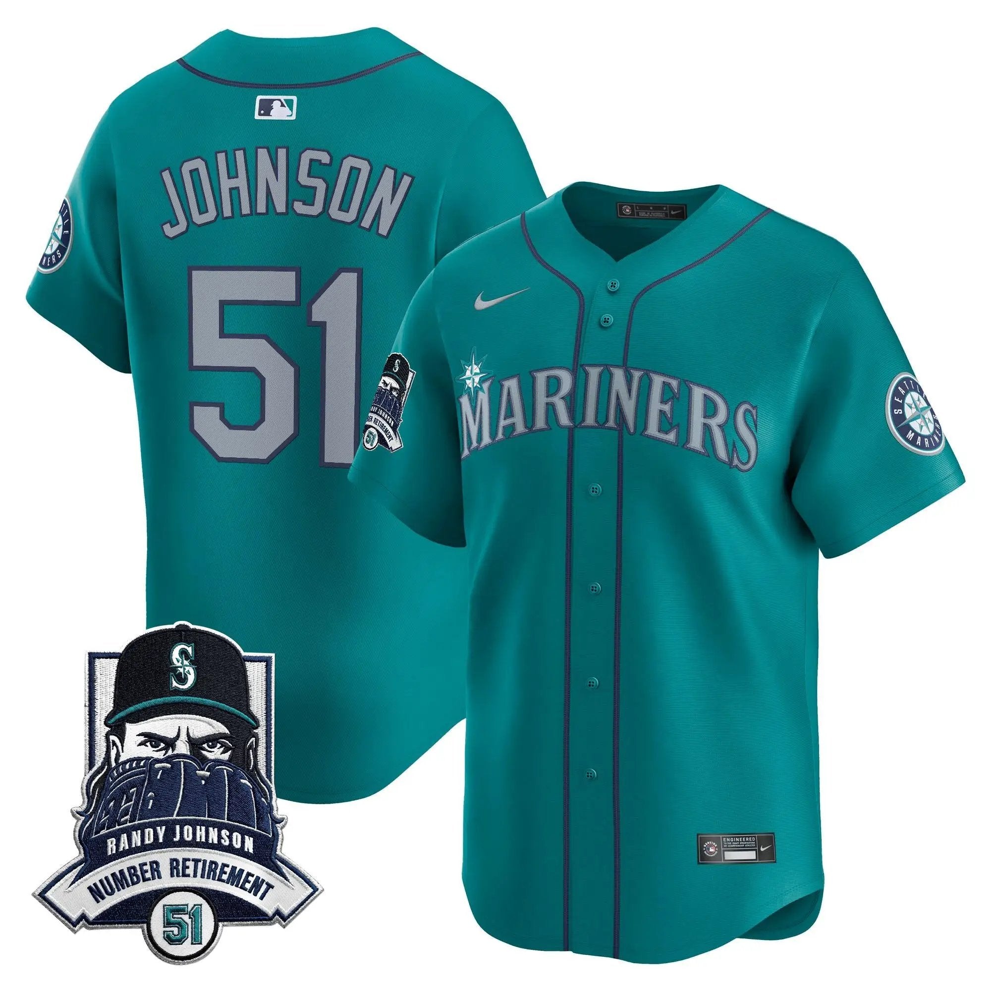 Seattle Mariners Hall-of-Famer Randy Johnson Patch Vapor Premier Limited Jersey - All Stitched by Digigearus