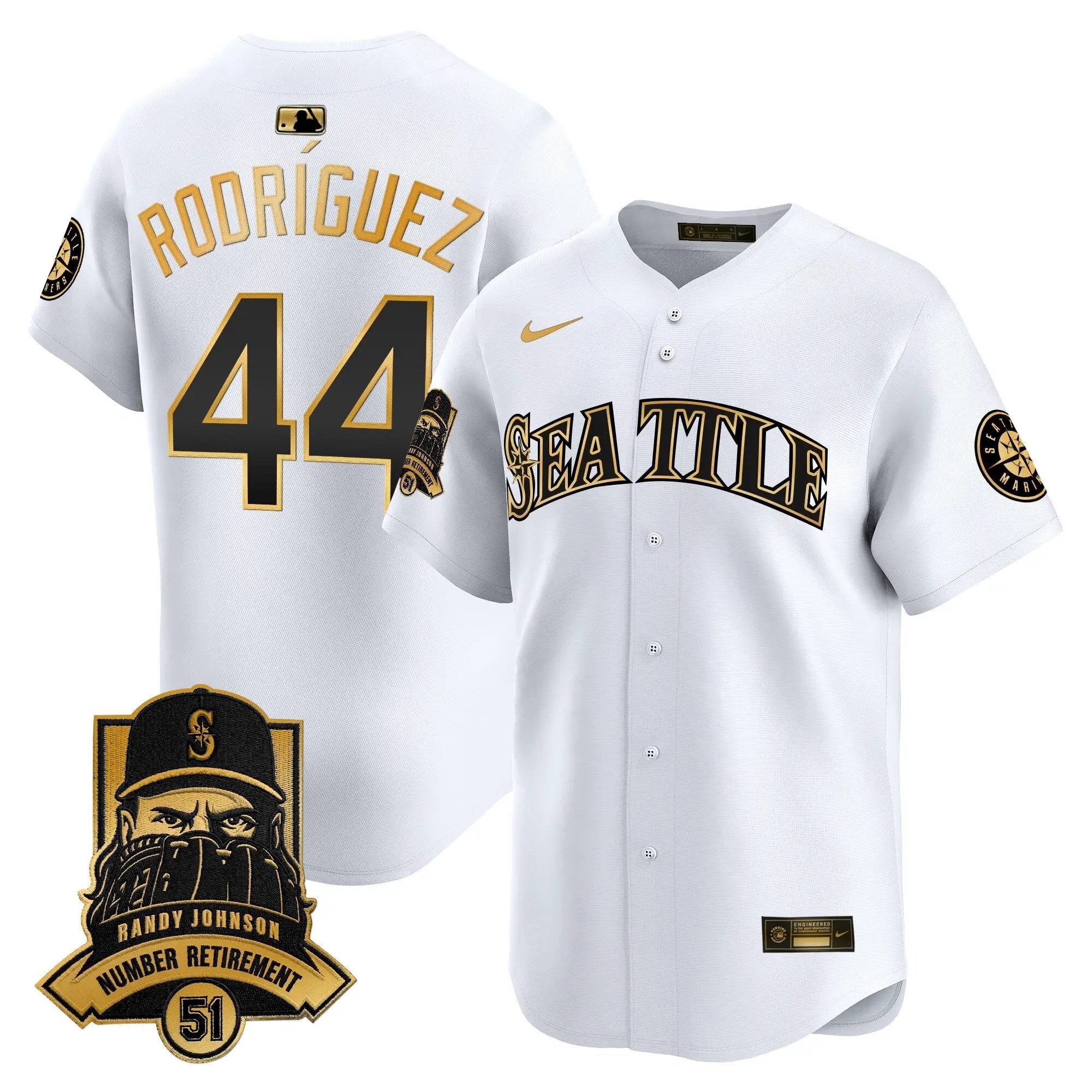 Seattle Mariners Hall-of-Famer Randy Johnson Patch Vapor Premier Limited Jersey - All Stitched by Digigearus