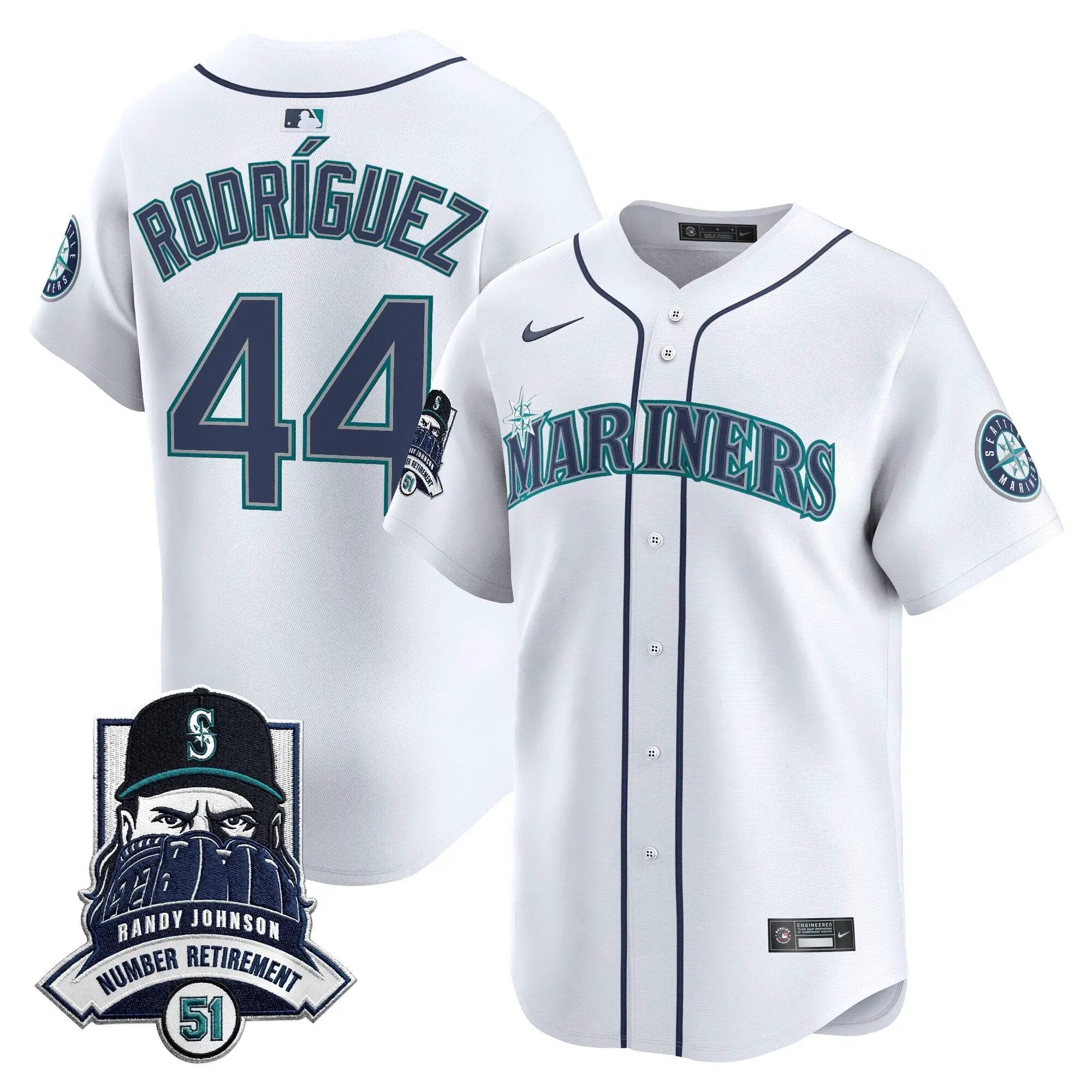 Seattle Mariners Hall-of-Famer Randy Johnson Patch Vapor Premier Limited Jersey - All Stitched by Digigearus